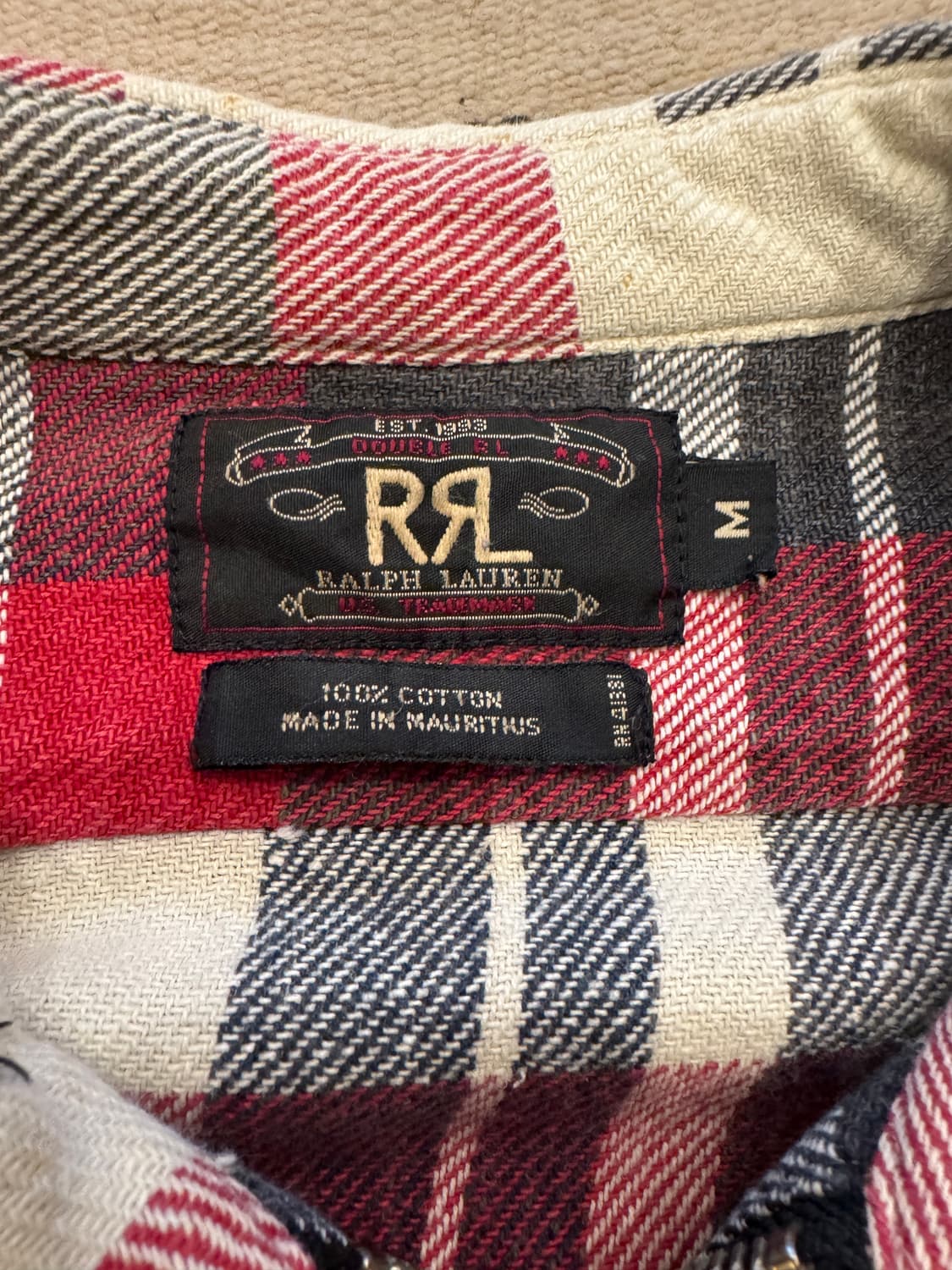 RRL 플란넬 체크 풀오버 셔츠 (M) 상품이미지4