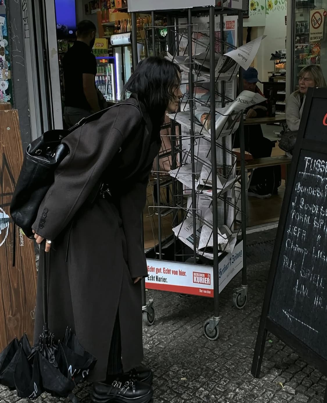 트리밍버드 와이드 롱코트 블랙 상품이미지2