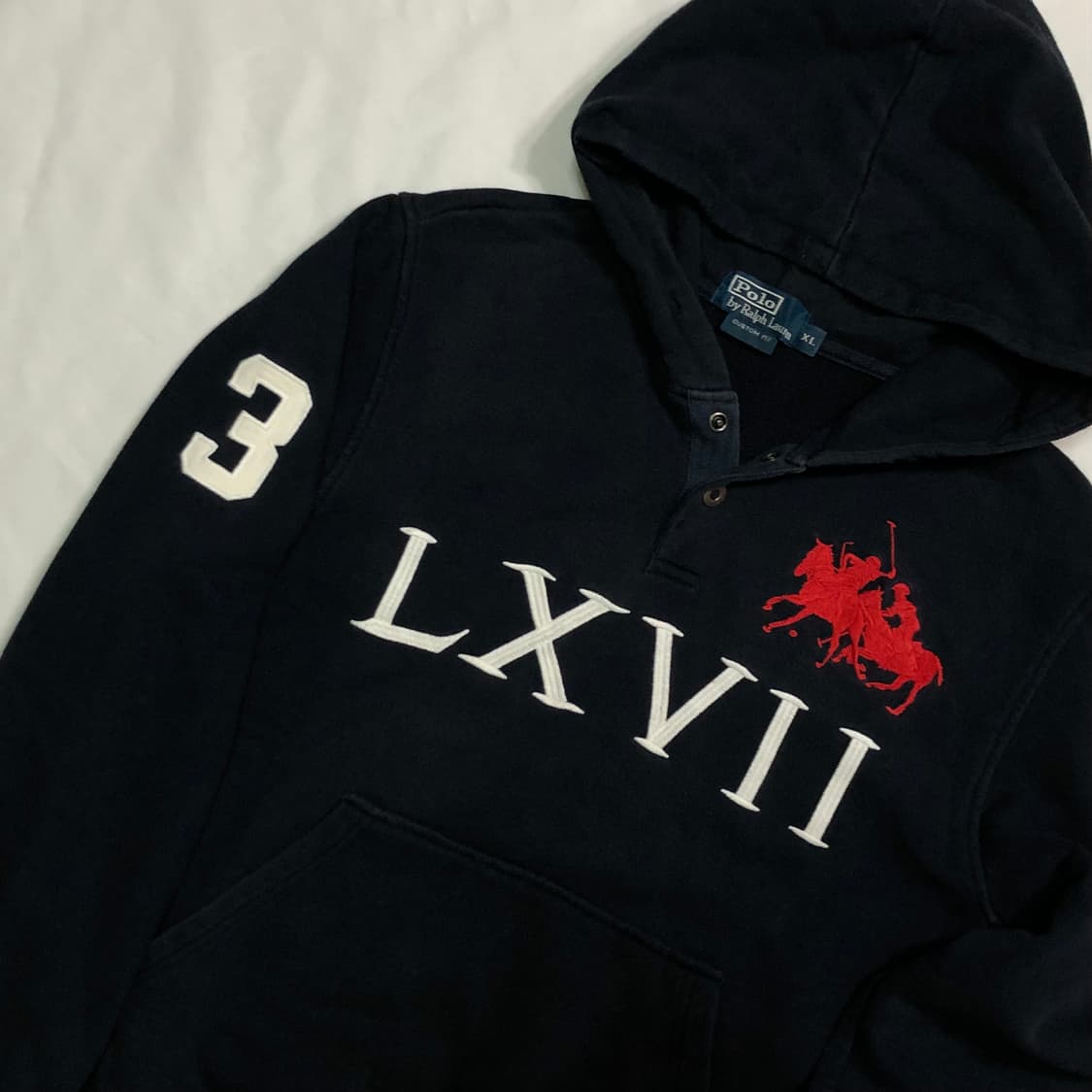 폴로 랄프로렌 LXVII 빅포니 네이비 후드티 상품이미지1