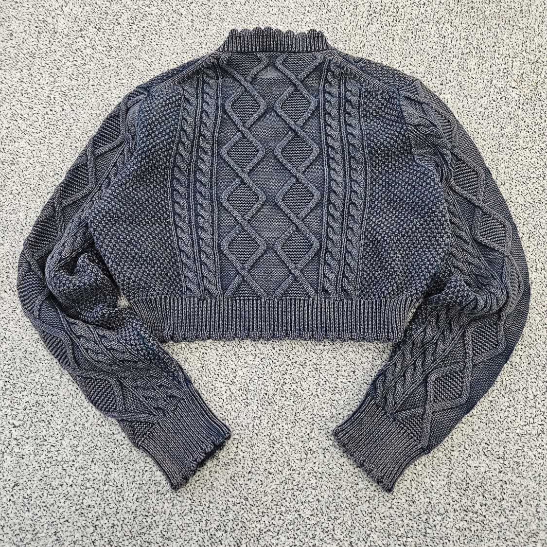 [M] 자라 여성 크롭 케이블 니트 티셔츠 0102YH1 상품이미지4