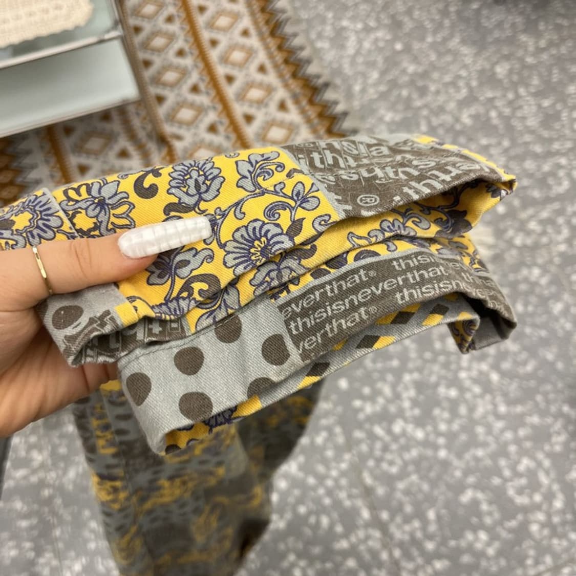 디스이즈네버댓 스트릿 펑크 키치 에스닉 패턴 코튼팬츠 M C10880 상품이미지7