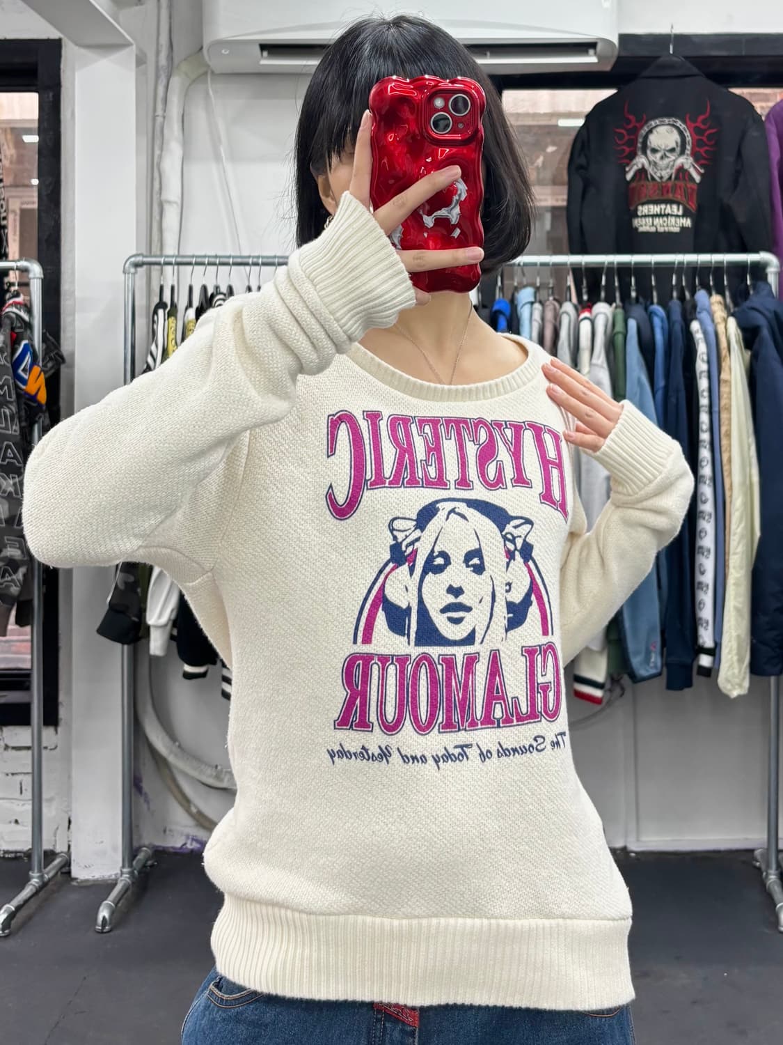 히스테릭 글래머 히스걸 와이드넥 니트 상품이미지2