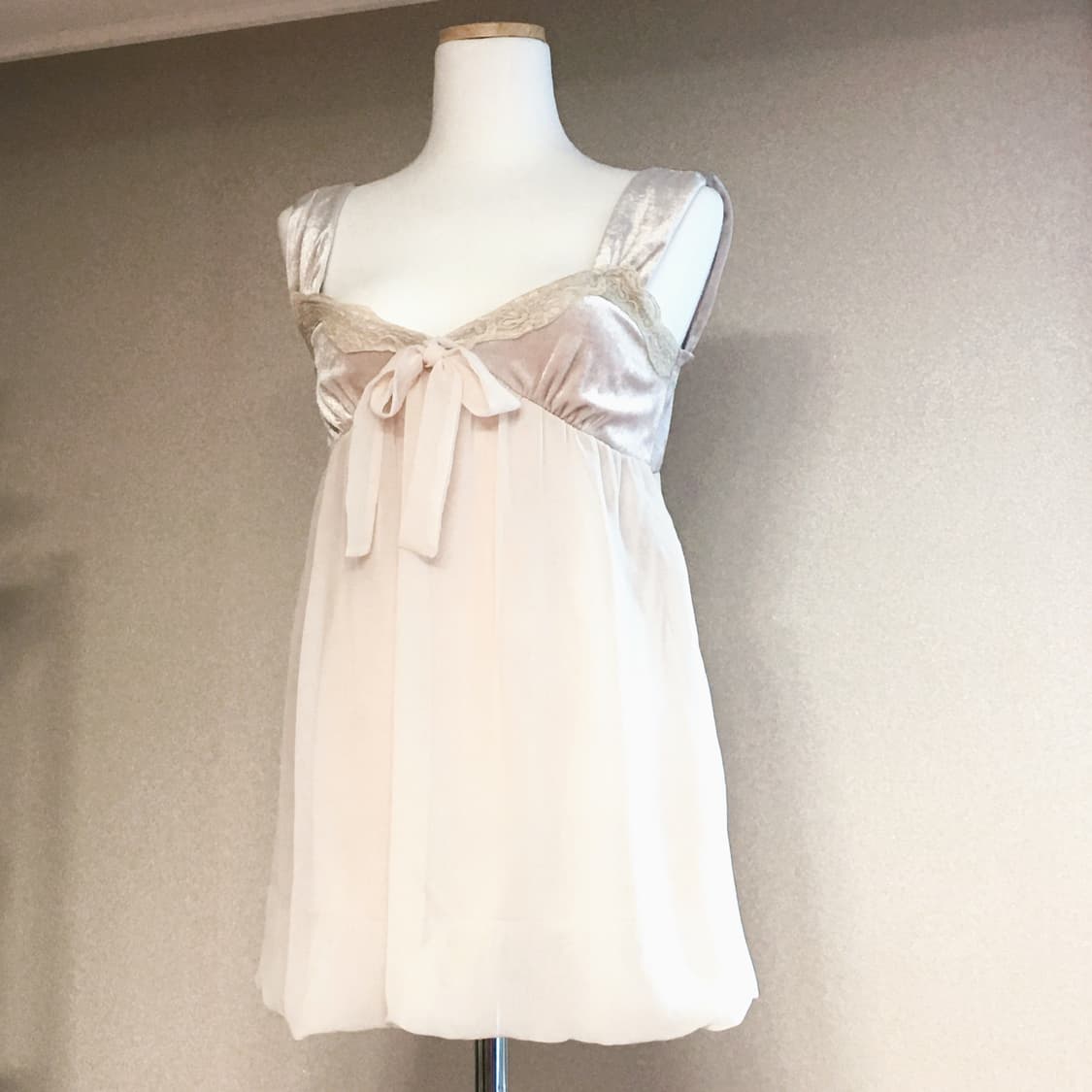 갸루 벨벳 레이스 원피스 상품이미지1