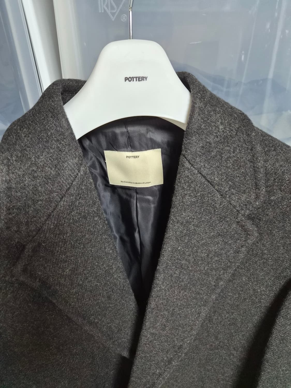 포터리 멜톤 울 싱글 브레스티드 코트 카키 2 상품이미지3