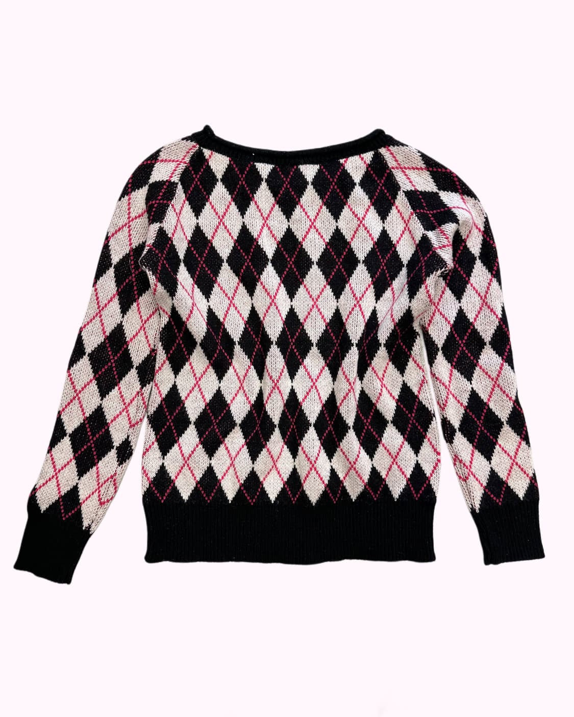 pink argyle pattern knit 상품이미지4