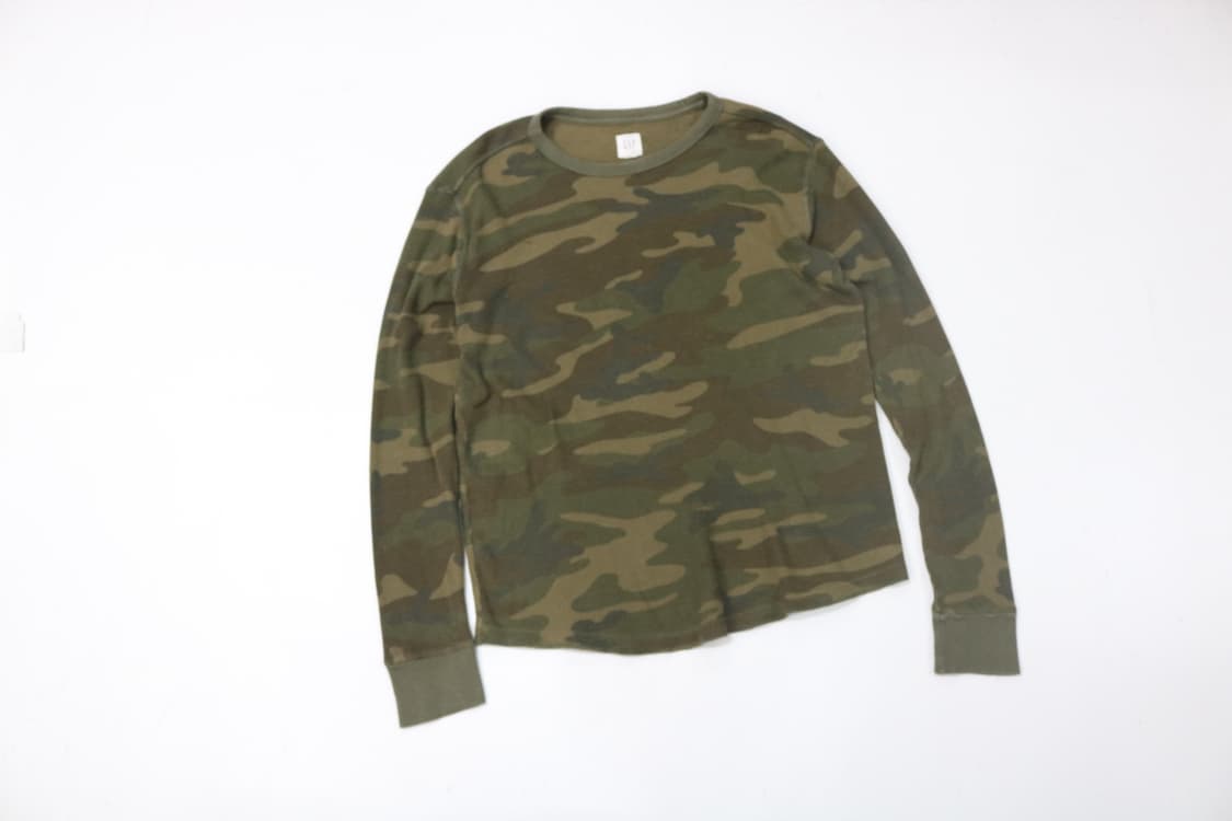 GAP 갭 빈티지 올리브 카모플라쥬 와플 긴팔 티셔츠 (S) 상품이미지2