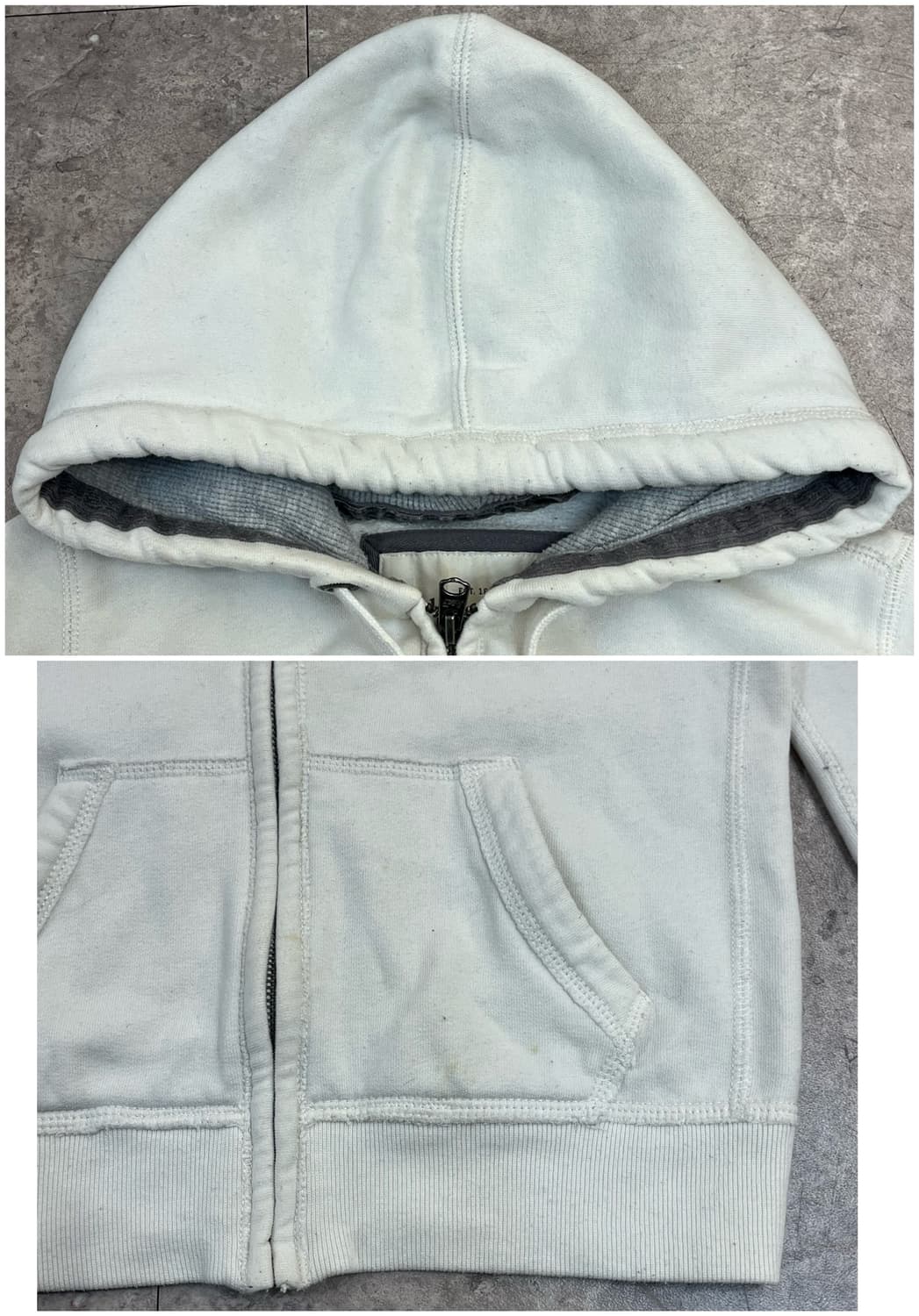 아베크롬비 기모 후드집업 화이트 M #csz2670  상품이미지6