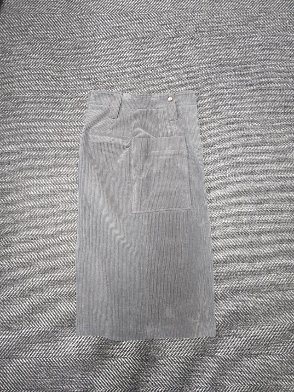 한섬 시스템 SYSTEM 코듀로이 H라인 스커트 회색 상품이미지3