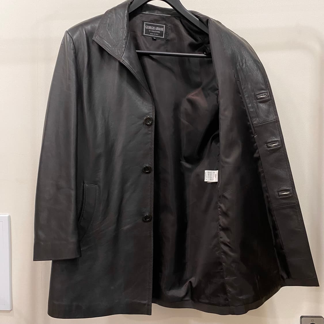 조르지오 아르마니 90s 알파카 레더 코트 자켓 상품이미지6