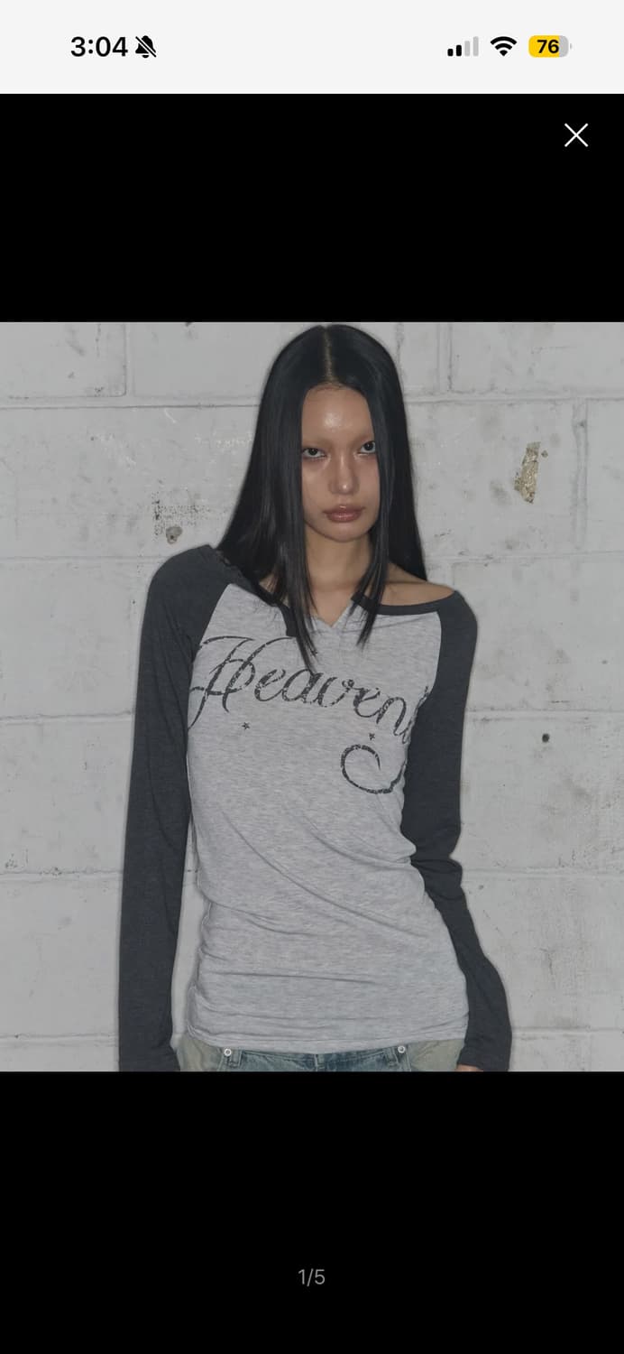 팬시클럽 롱 슬리브 차콜 상품이미지1