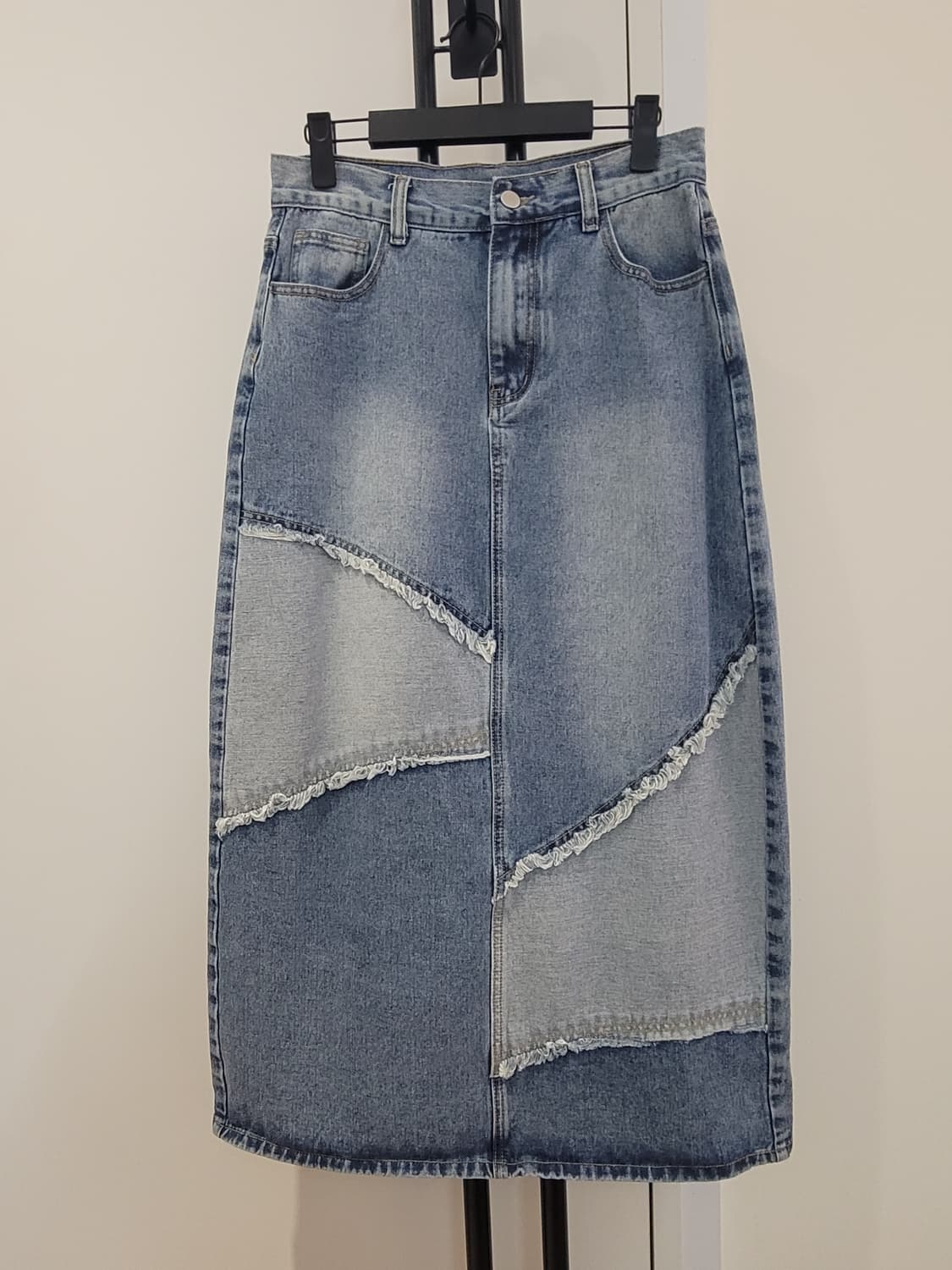샵사이다 패치워크 데님 롱스커트 청치마 M사이즈 66사이즈 상품이미지1