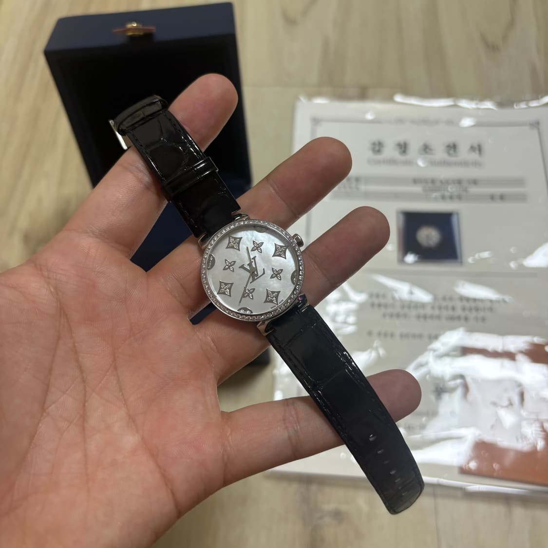 루이비통 땅부르 시계 풀파베 풀다이아 악어가죽 스크랩 상품이미지4