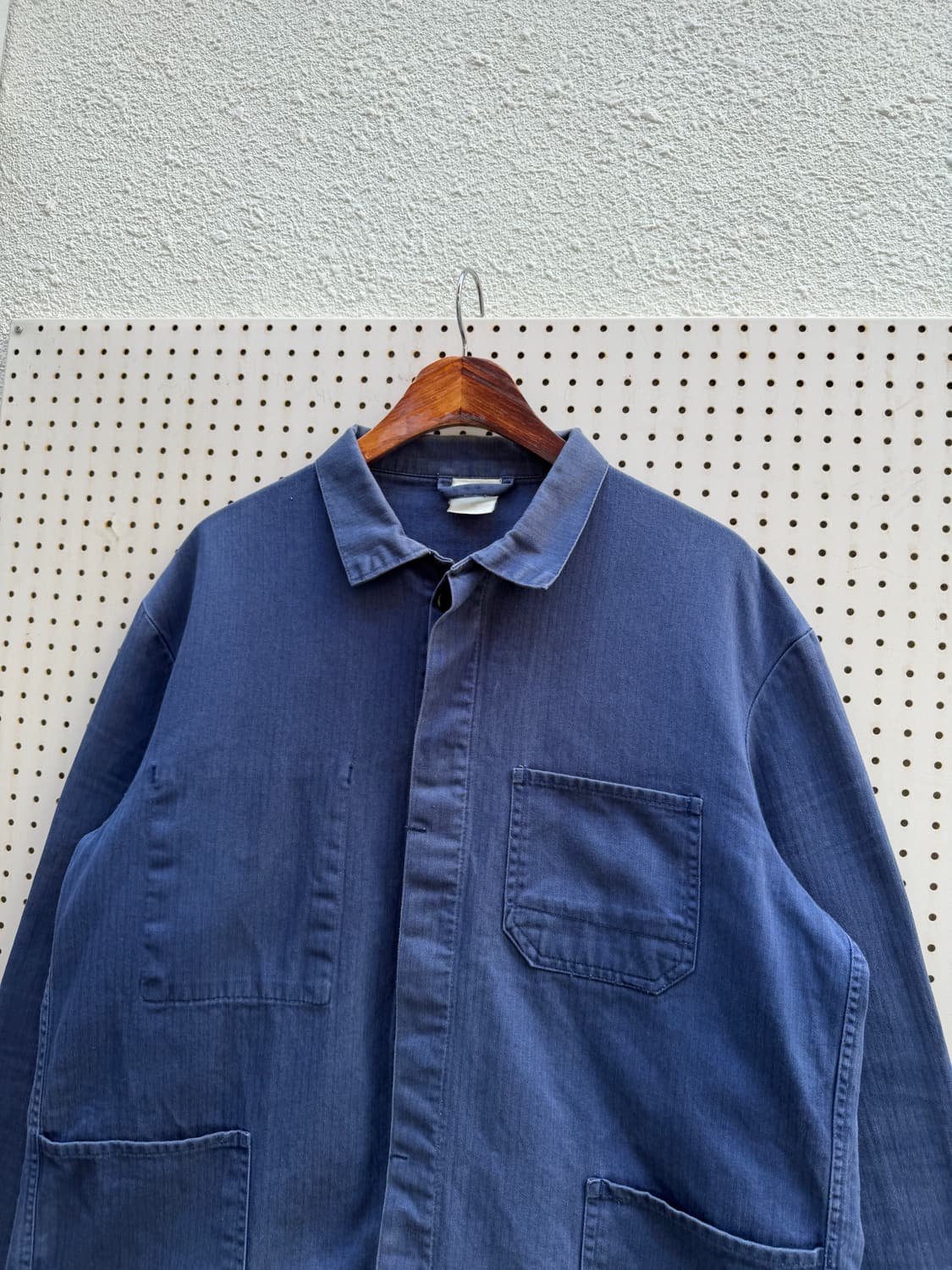 1980s FADED WASHED HBT 헤링본트윌 프렌치워크자켓 상품이미지6
