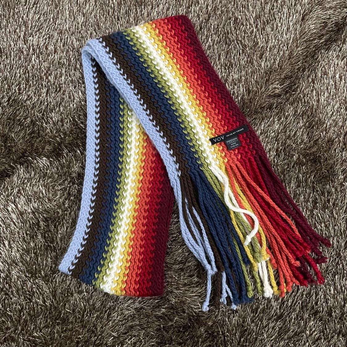 보브 VOV 멀티 스트라이프 니트 머플러 목도리 상품이미지1