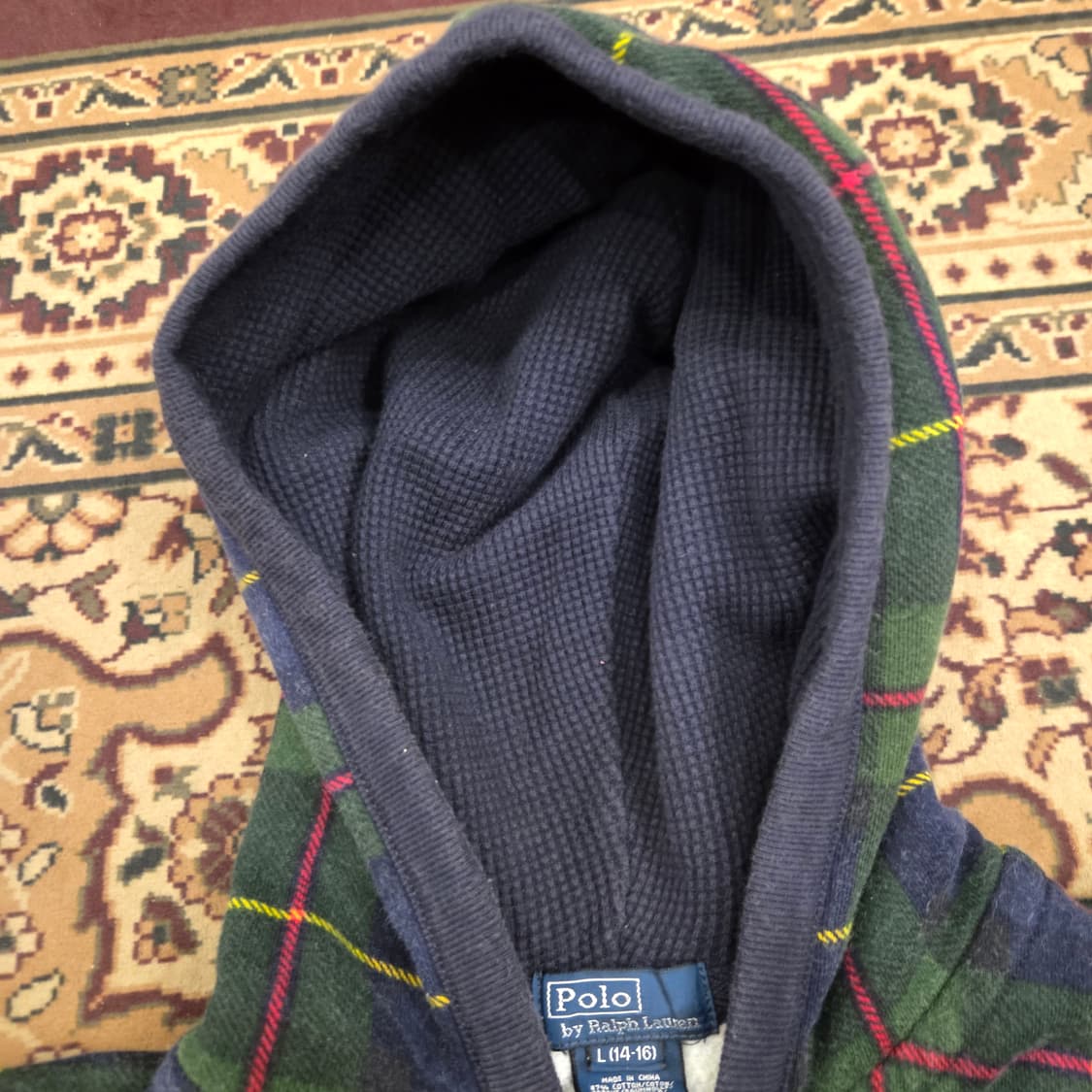 폴로 빅포니 블랙와치 후드집업 보이즈 L 치프키프 상품이미지4