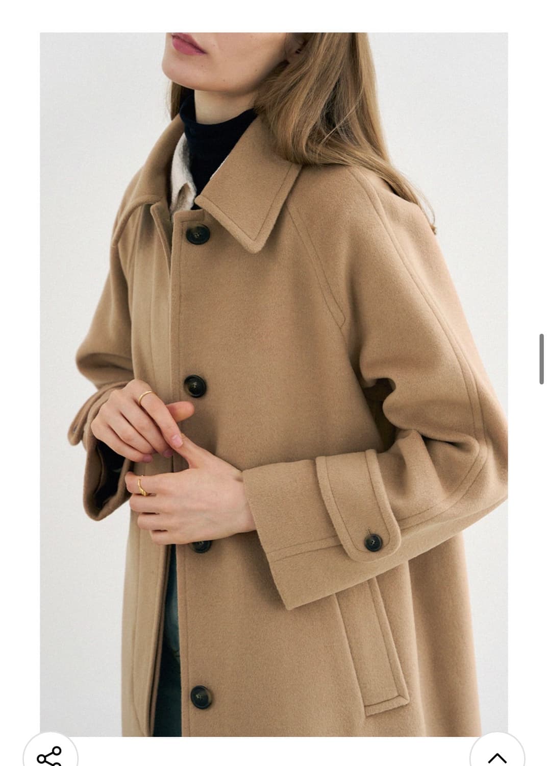 (M) 드로우핏 우먼 소프트 캐시미어 싱글 발마칸 코트 [BEIGE] 상품이미지7