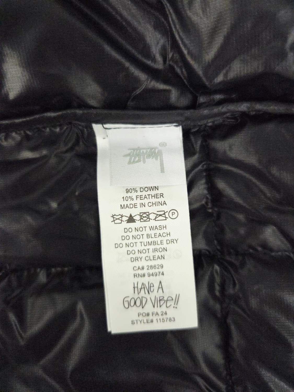 STUSSY 스투시 미드웨이트 푸퍼 다운 자켓 블랙 상품이미지9