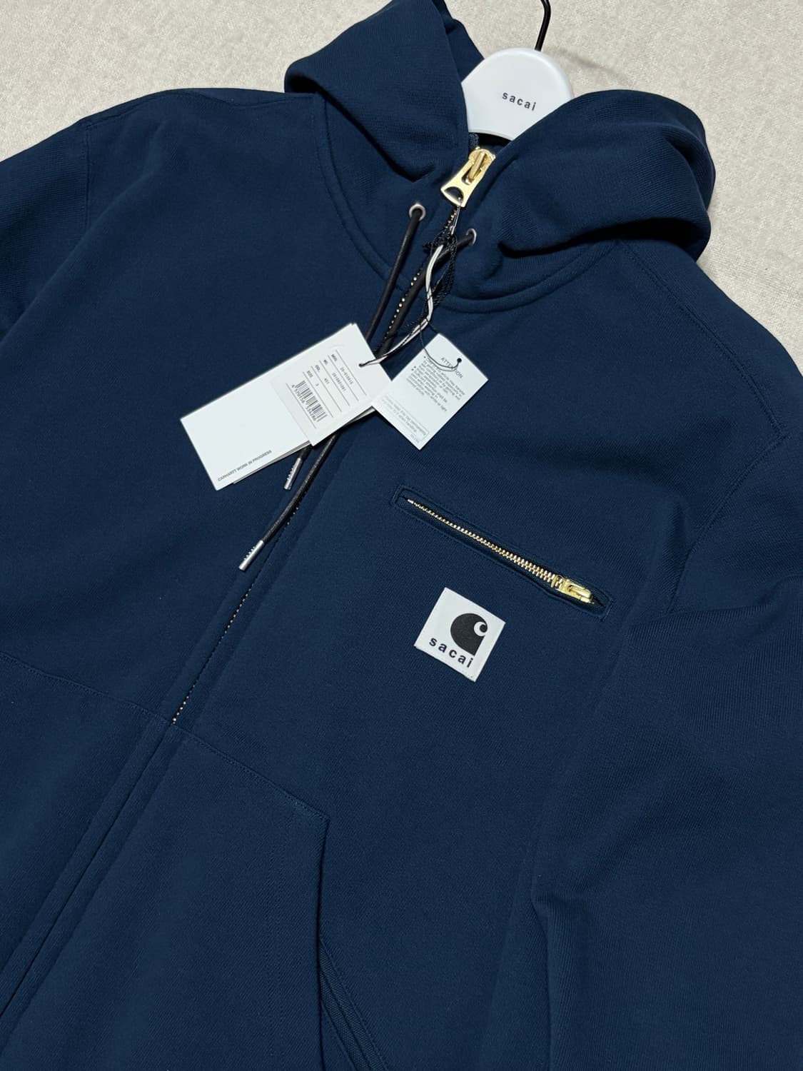 사카이x칼하트 26ss 코튼저지후드 네이비 상품이미지3