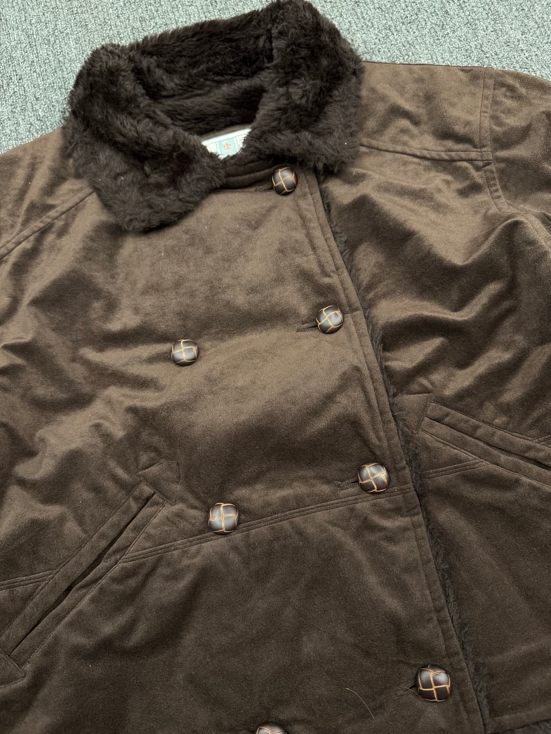 OS)Milky Way 빈티지 여성 브라운 스웨이드 셰르파 자켓 상품이미지2