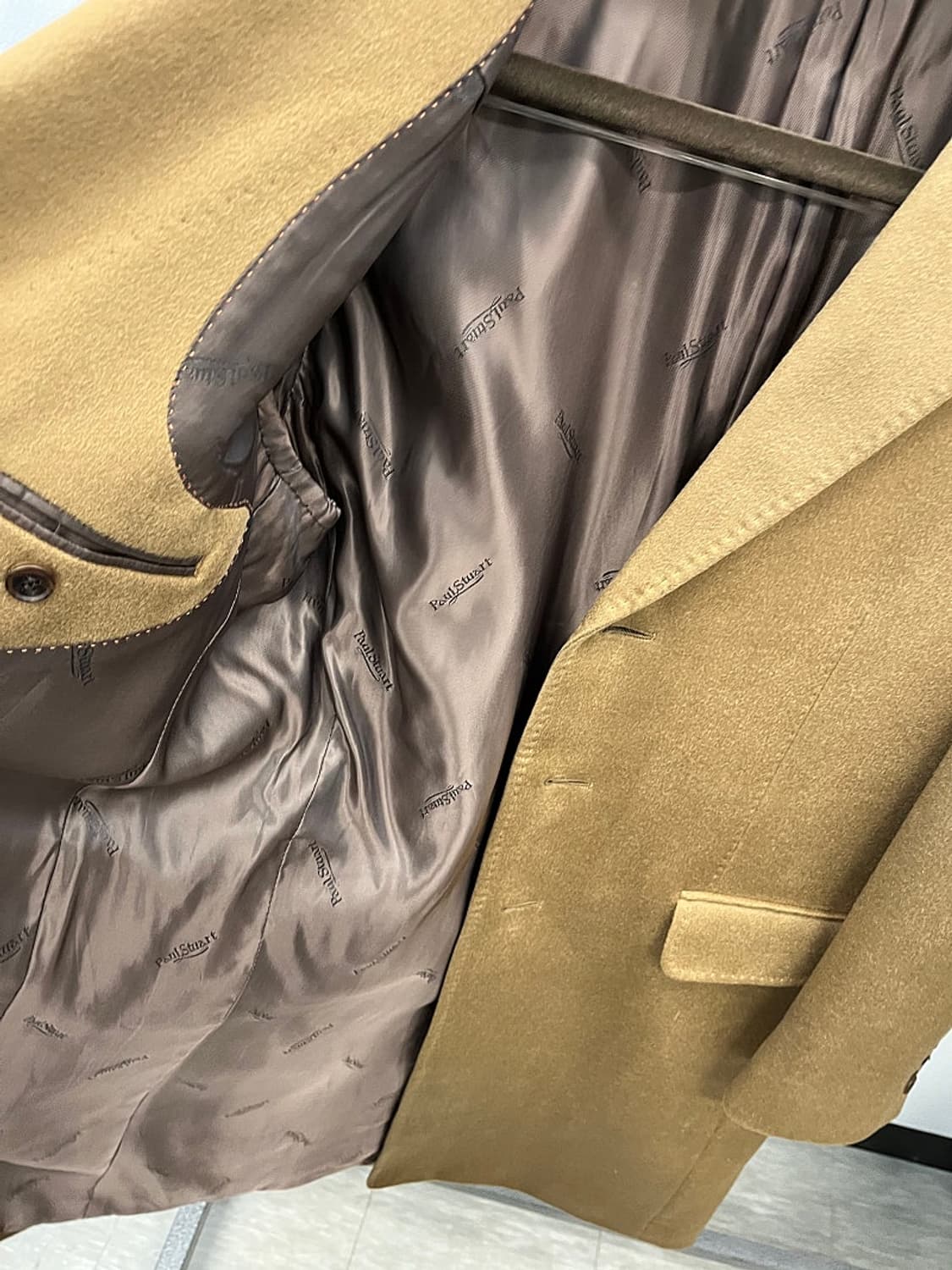 95) 폴스튜어트 카멜 캐시미어100% 코트  상품이미지7