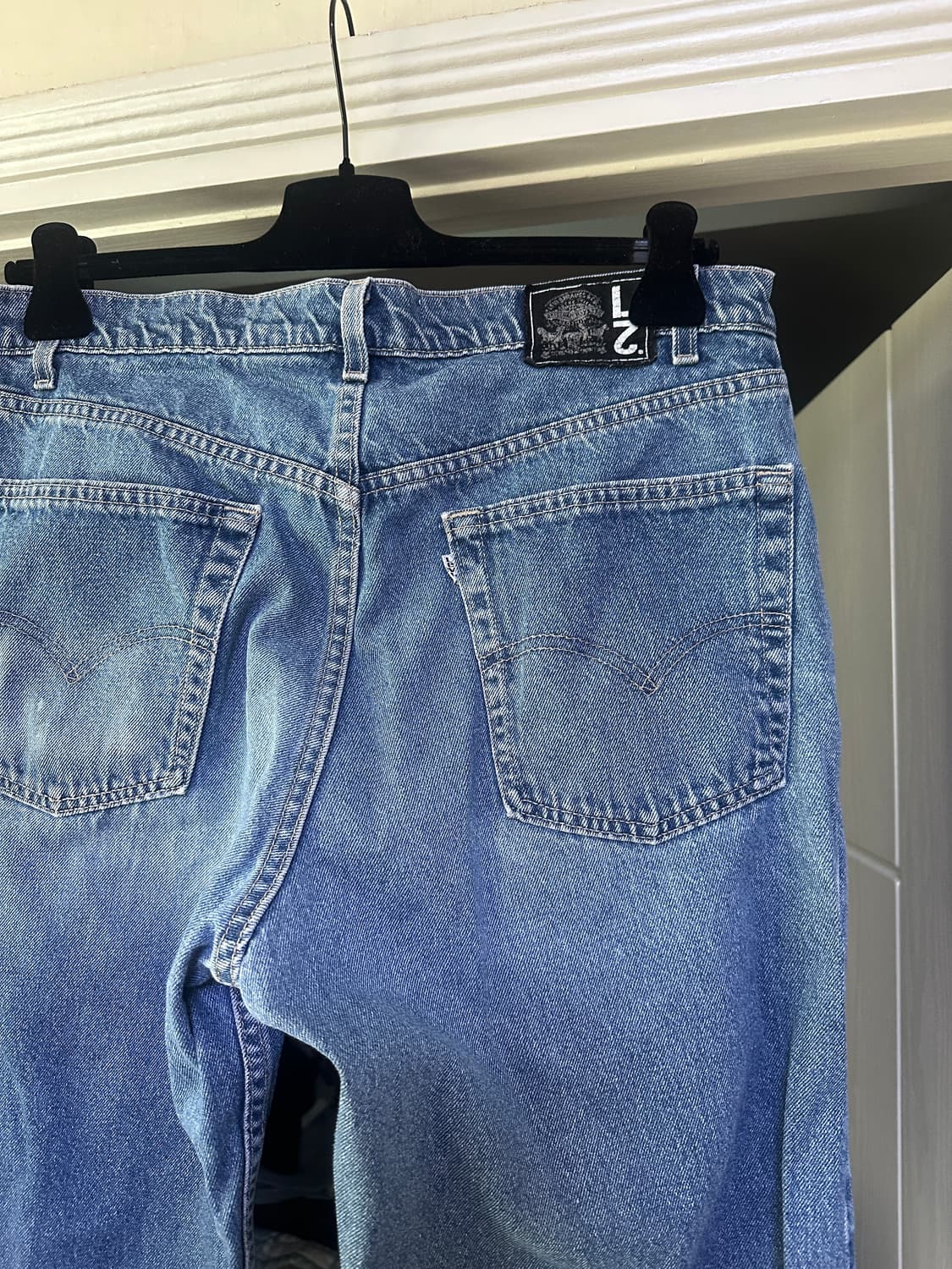 [36X32] 90s 빈티지 리바이스 L2 배기 데님 팬츠 중청 상품이미지4