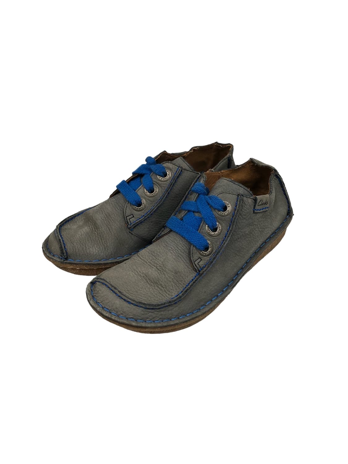 CLARKS Blue Leather Boat 225mm 상품이미지1