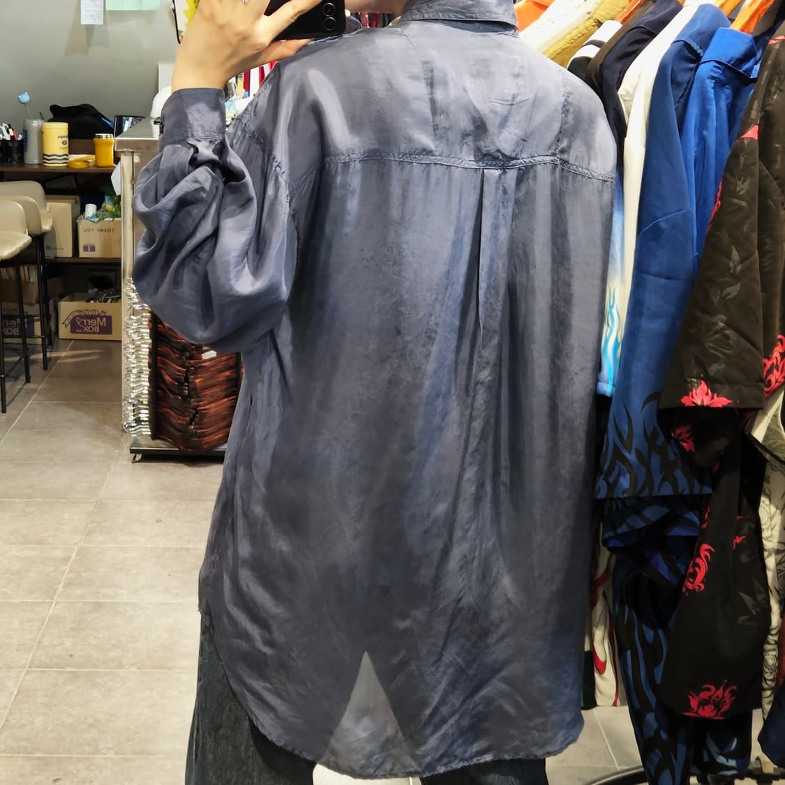 [NO.9] 그레이블루 실크셔츠 상품이미지4