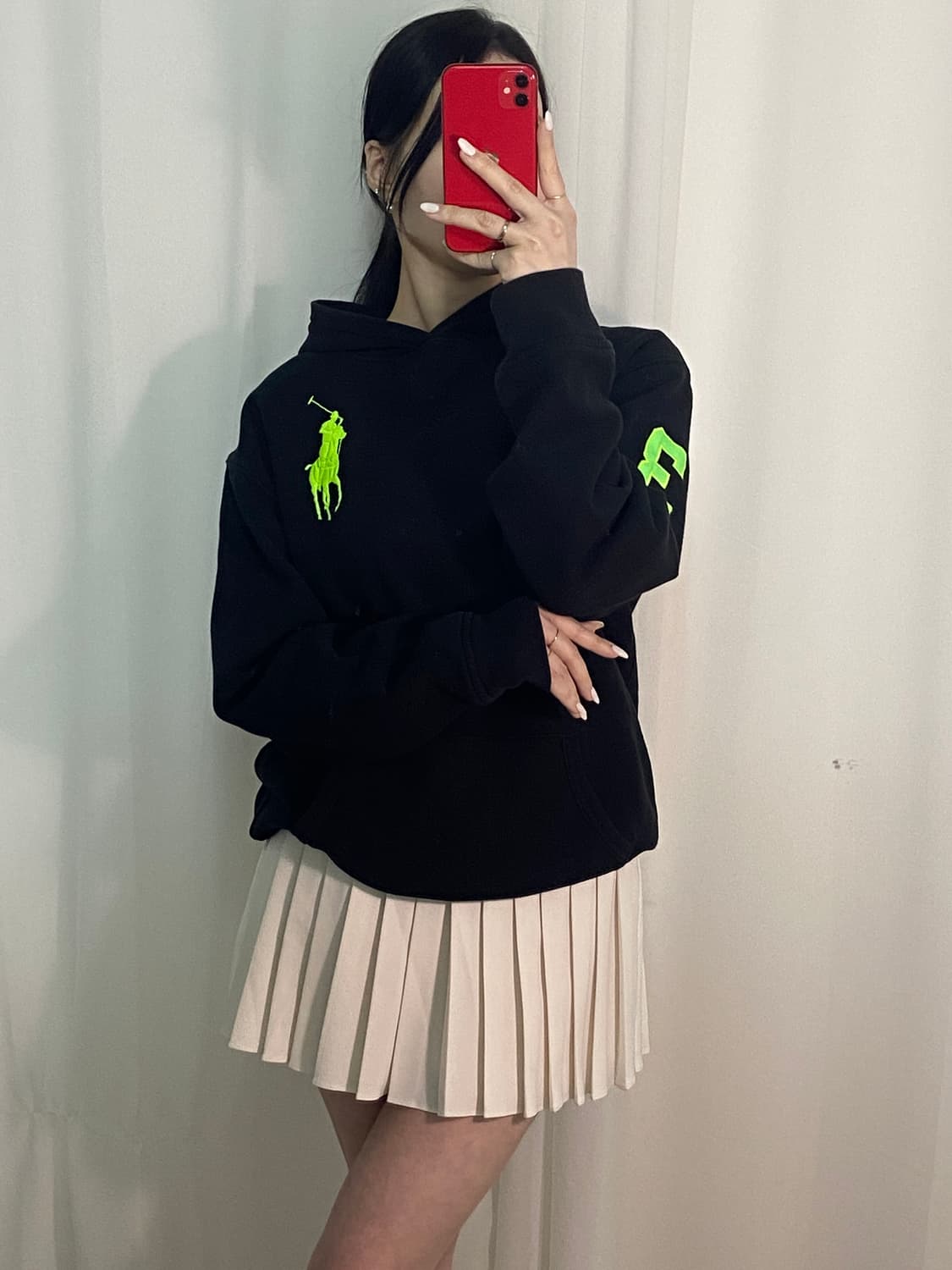 폴로 빅포니 블랙 후드티 상품이미지2