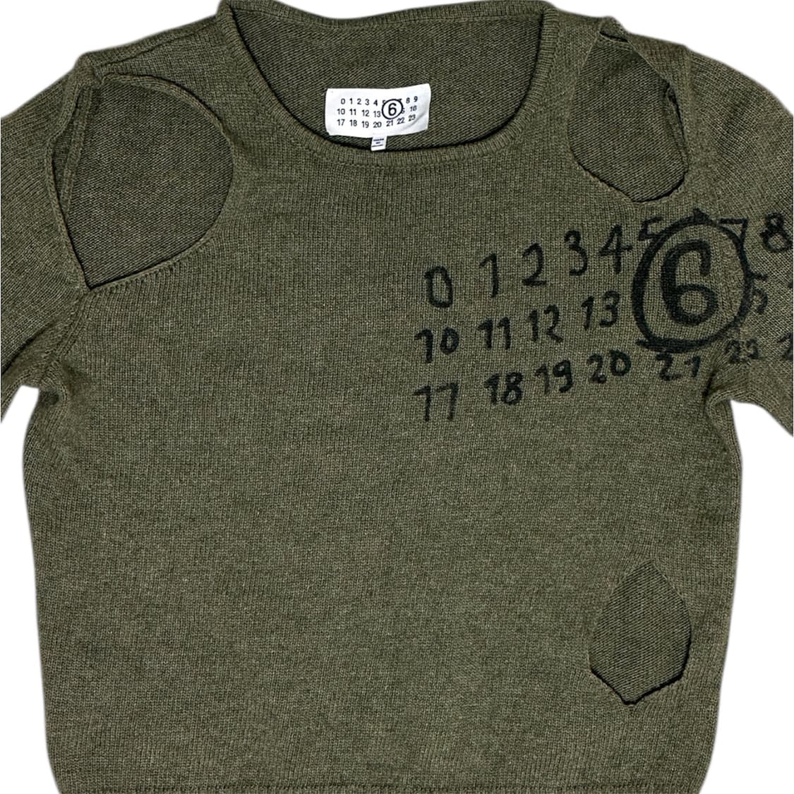 MM6 Number printed Cut-Out Wool Sweater 상품이미지5
