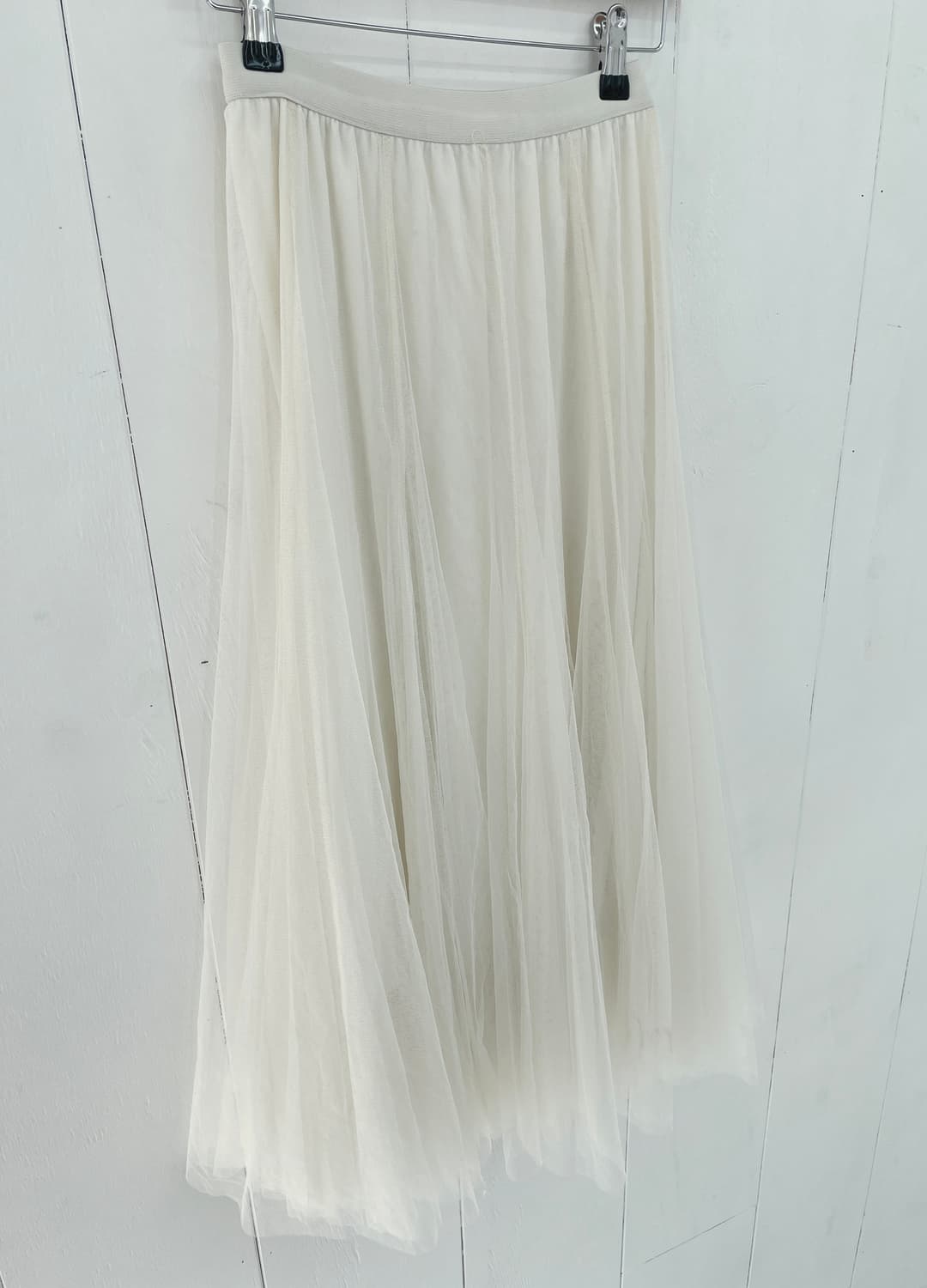 MILL & I 아이보리 플리츠 튤 롱 스커트 상품이미지4