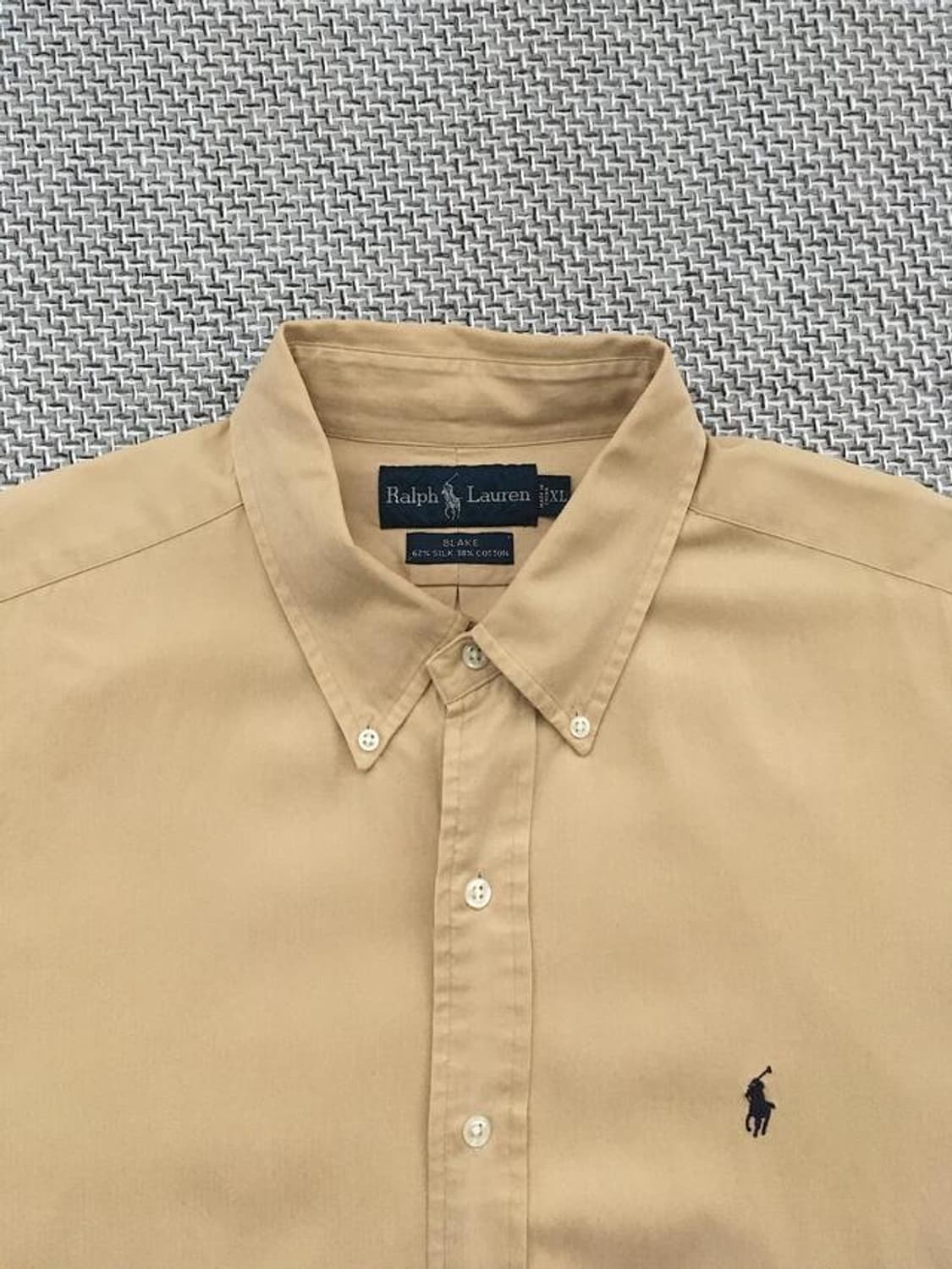 90s Gold-beige silk blended shirts 상품이미지1