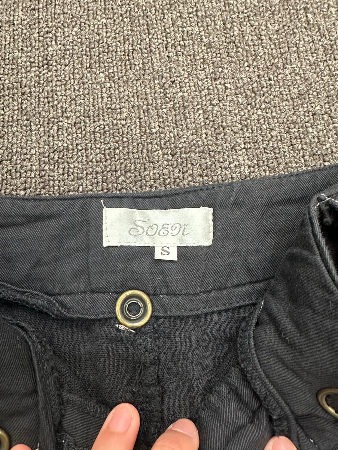 S)Japanese vintage 포켓 아일렛 디테일 트임 미니 스커트 상품이미지4