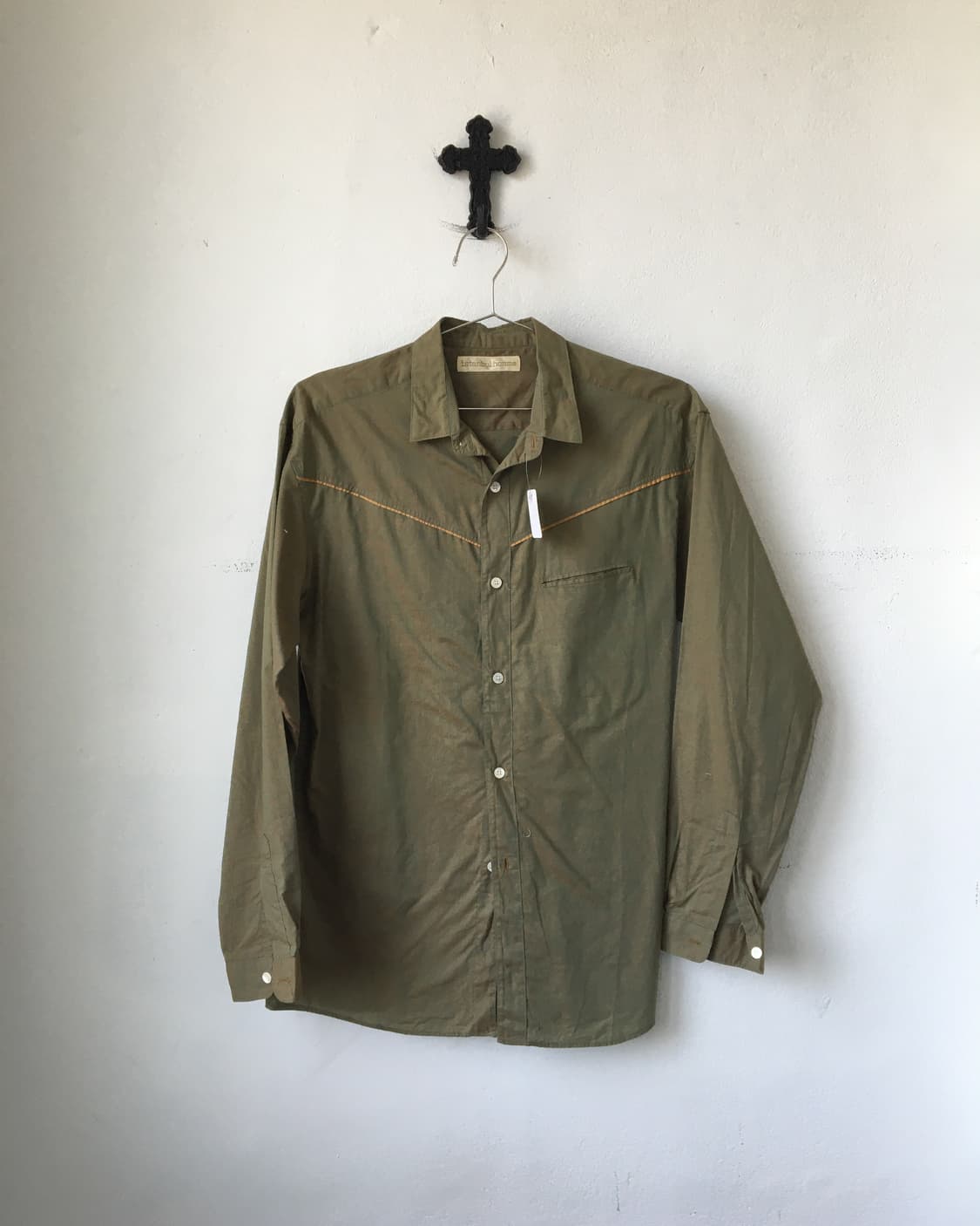 Green glossy shirt 상품이미지2