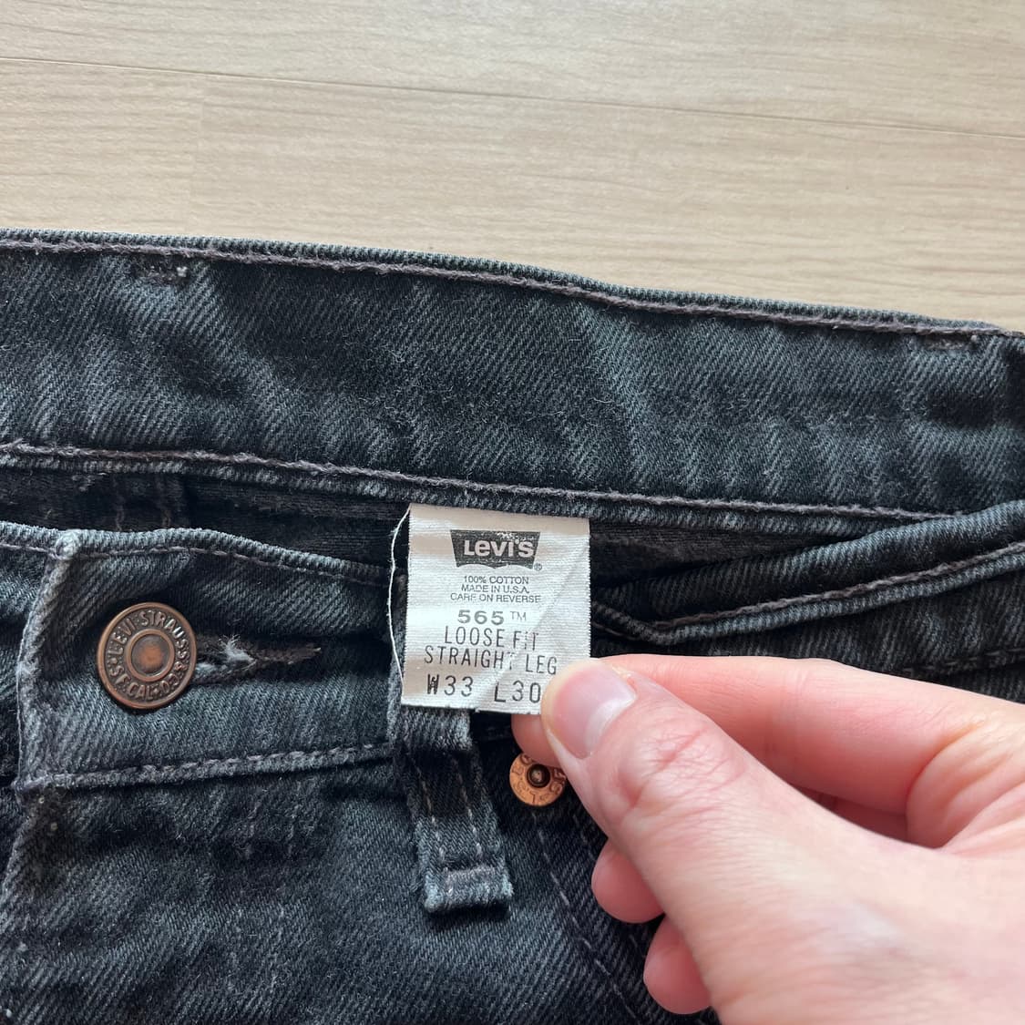 [33X30] 90s 빈티지 리바이스 565 블랙 상품이미지2