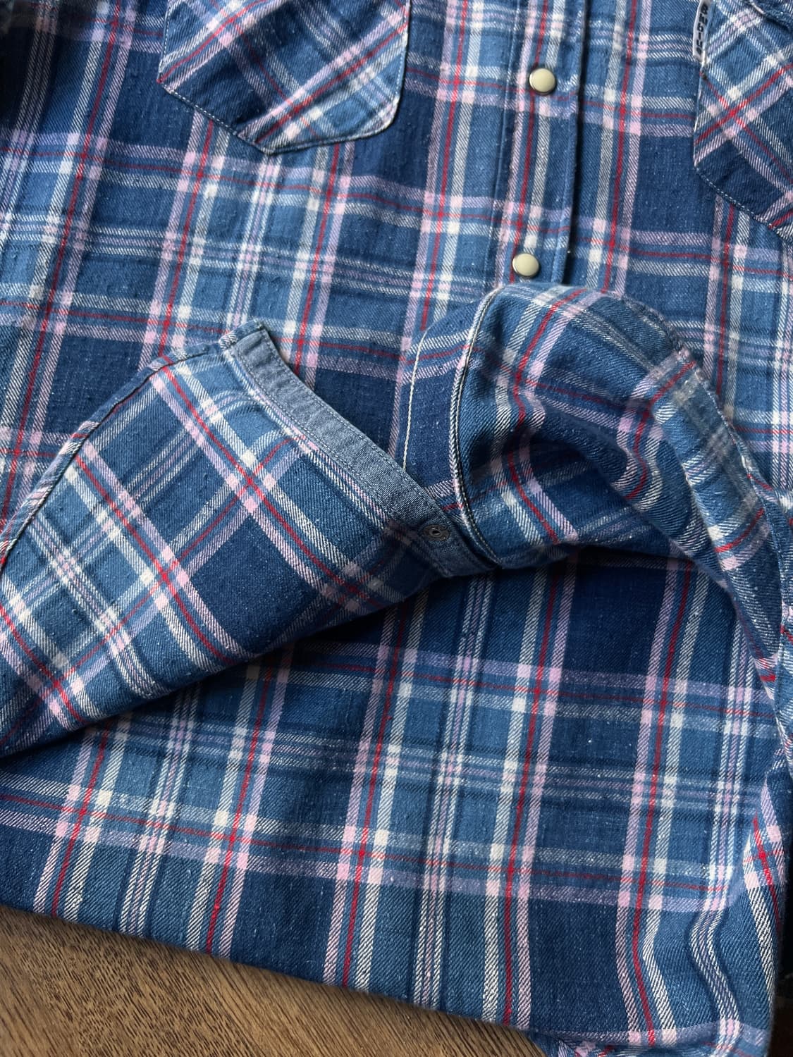 [M]BLUEBLUE 블루블루 인디고 다잉 버튼다운 웨스턴 셔츠 상품이미지5