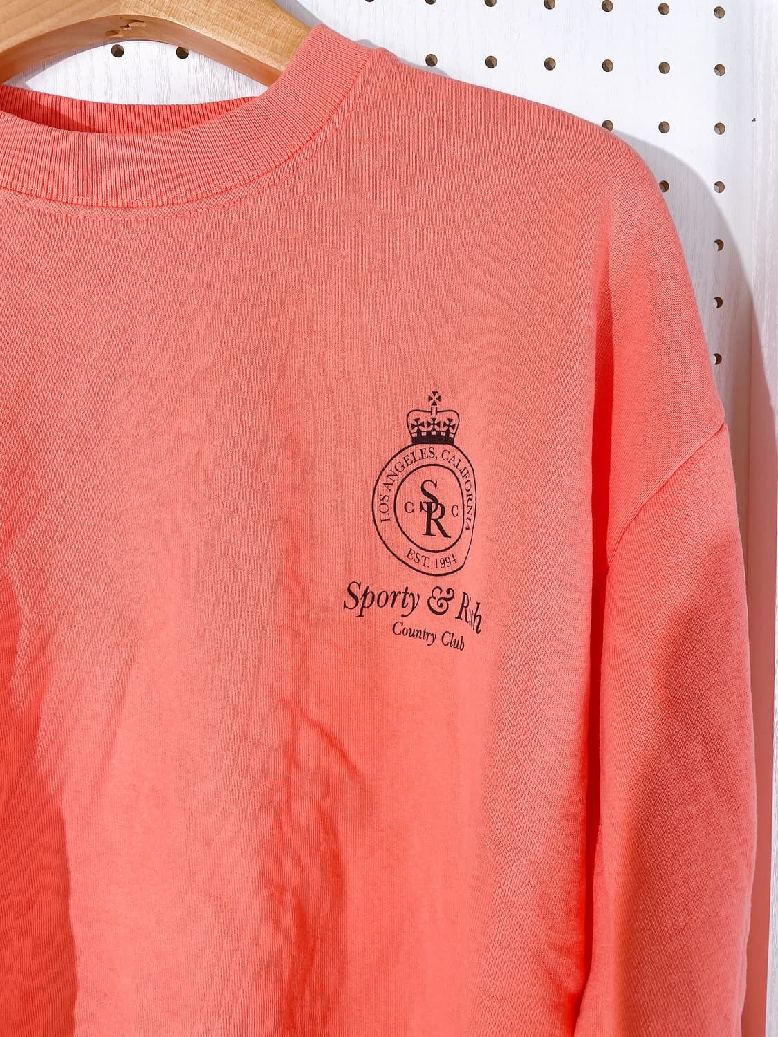 (정품/새상품) 스포티앤리치 남녀공용 오렌지 로고 프린트 맨투맨 상품이미지2