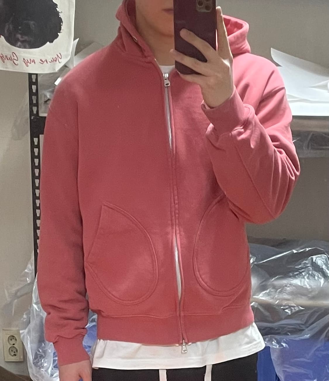 [40,L]유니드가먼츠 ORGN 후디 스웻 파카(핑크) 상품이미지4