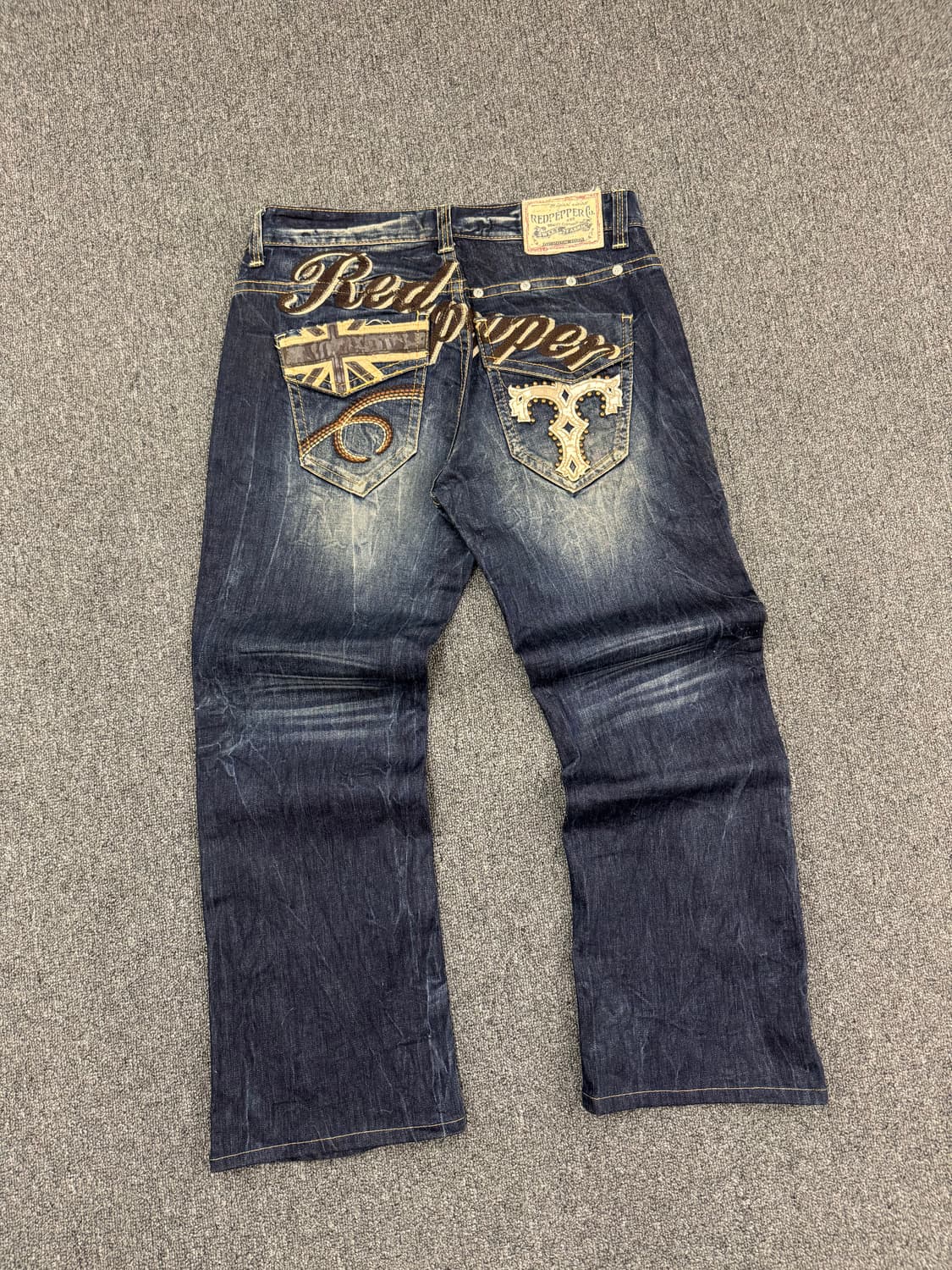 34)레드페퍼 빈티지 Y2K 포켓 자수 포인트 데님팬츠 상품이미지7