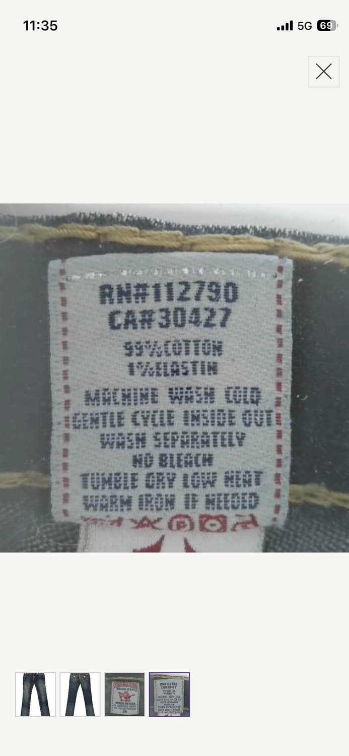 트루릴리젼 바지 26사이즈 상품이미지4