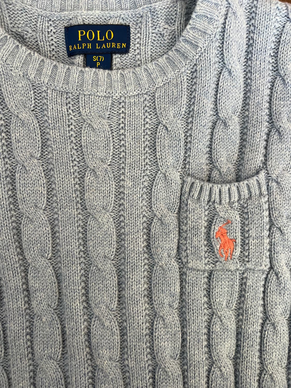 폴로랄프로렌 키즈 스카이블루 라운드니트 반팔케이블니트 상품이미지7