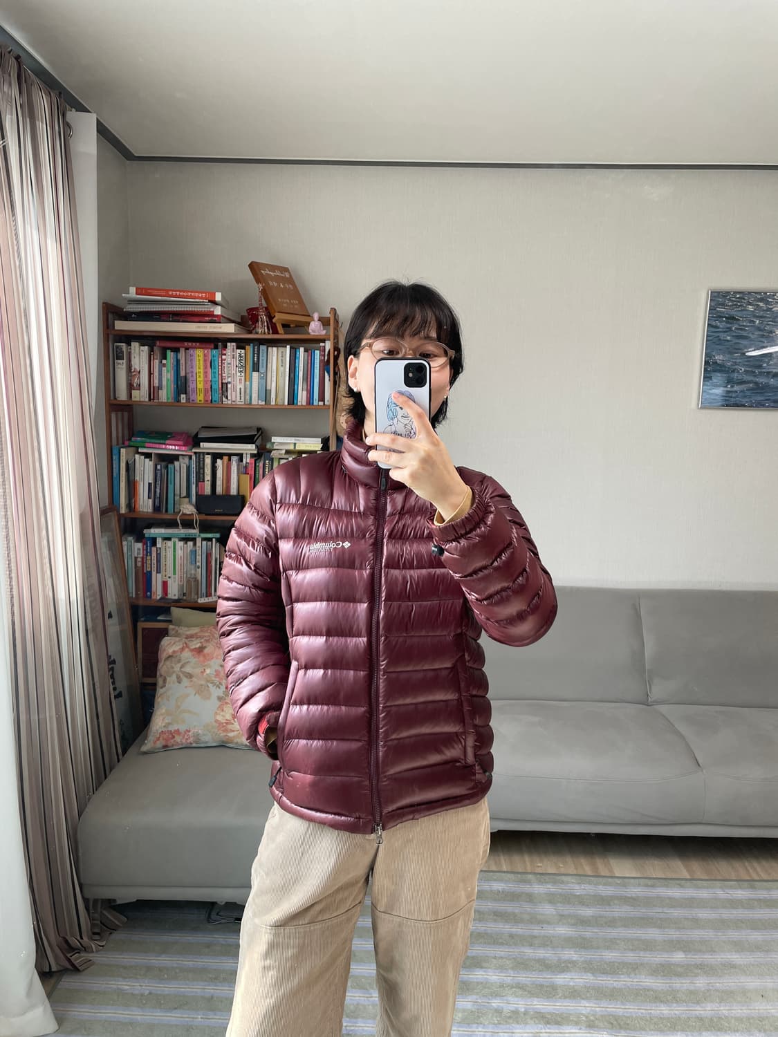 콜롬비아 티타늄 경량 패딩 버건디 상품이미지3