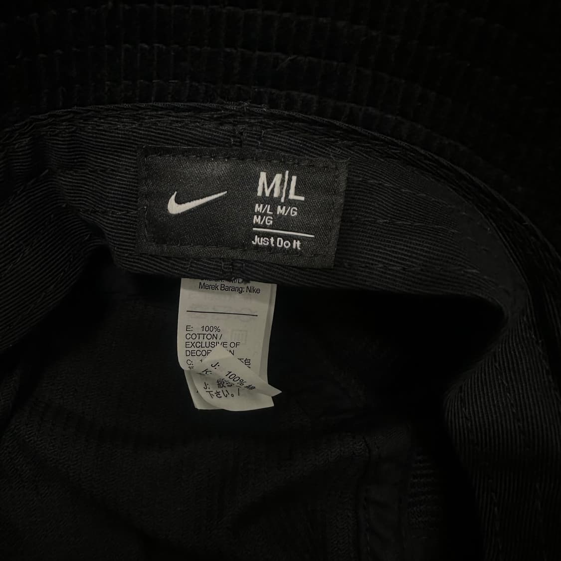 NIKE 나이키 코듀로이 버킷햇 모자 블랙 상품이미지6