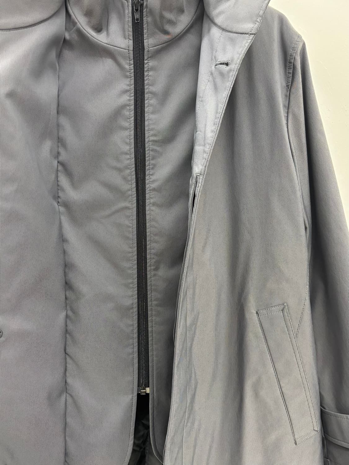 빈티지 그레이 하이넥 코트 점퍼 상품이미지10