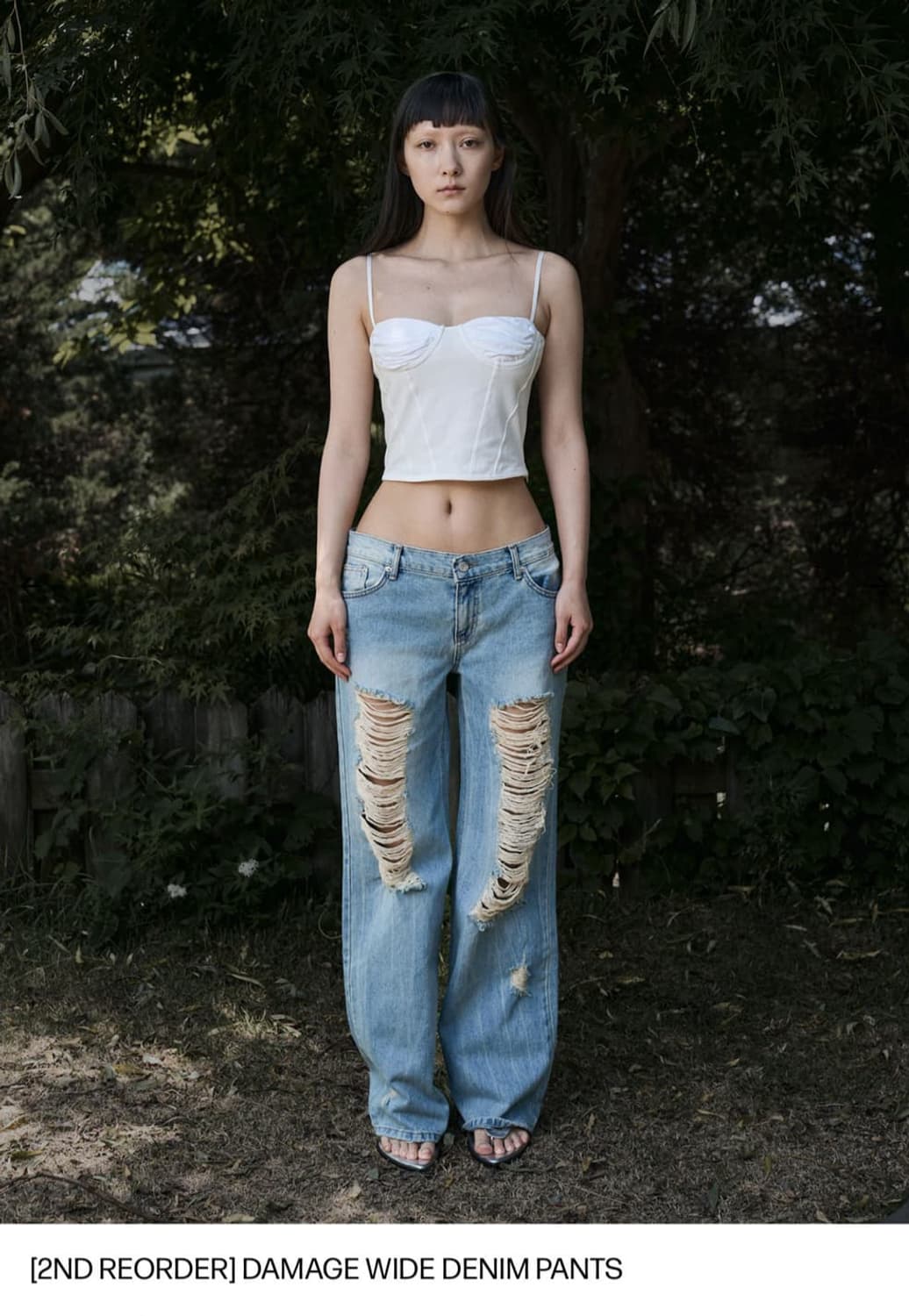 보헤미안서울 데미지 와이드 데님 팬츠 M 상품이미지1