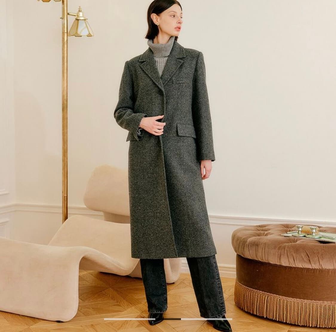 룩캐스트 소이 울 싱글코트 차콜 m 상품이미지1