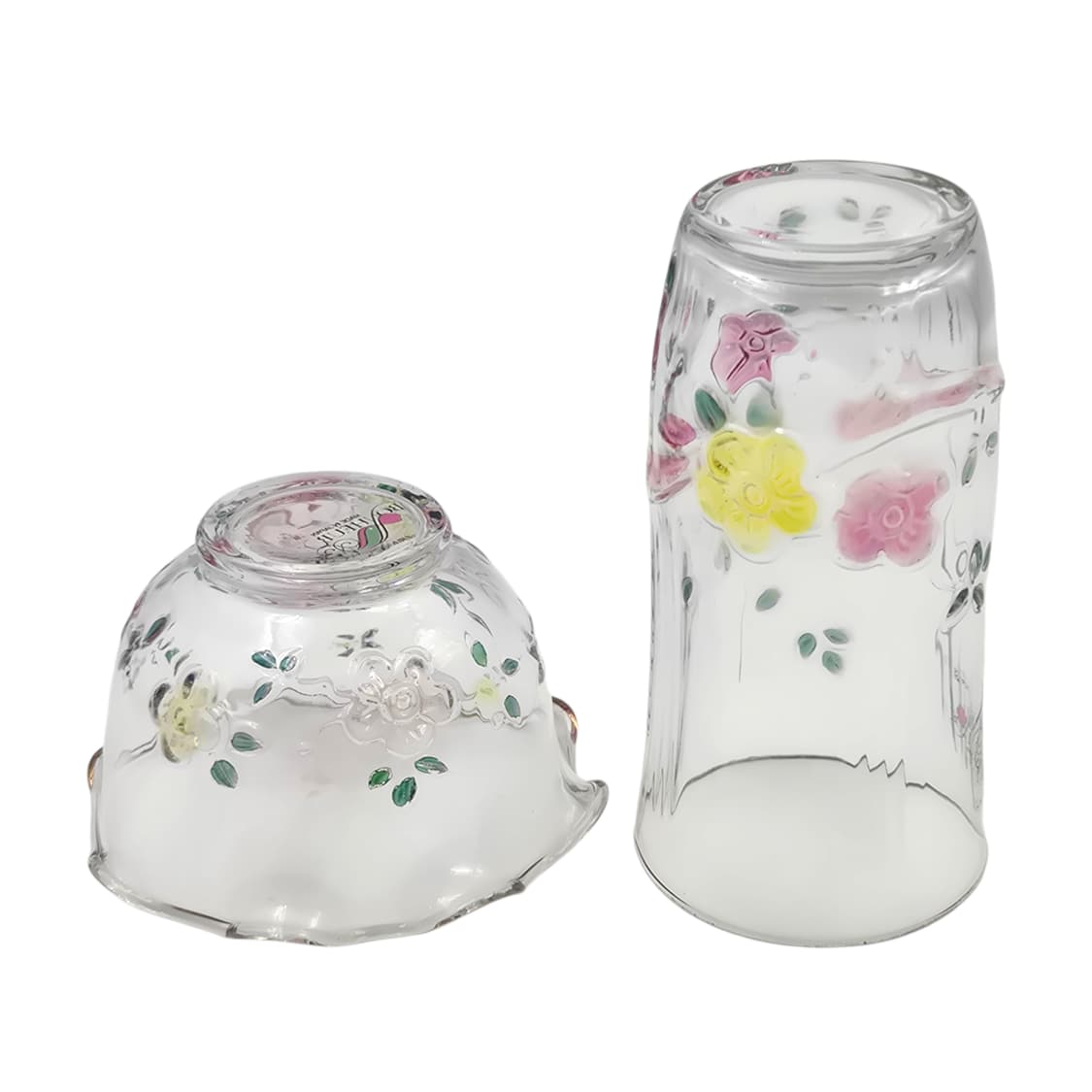 90s 아데리아 컬러 플라워 리본 글라스&볼 1세트 상품이미지5