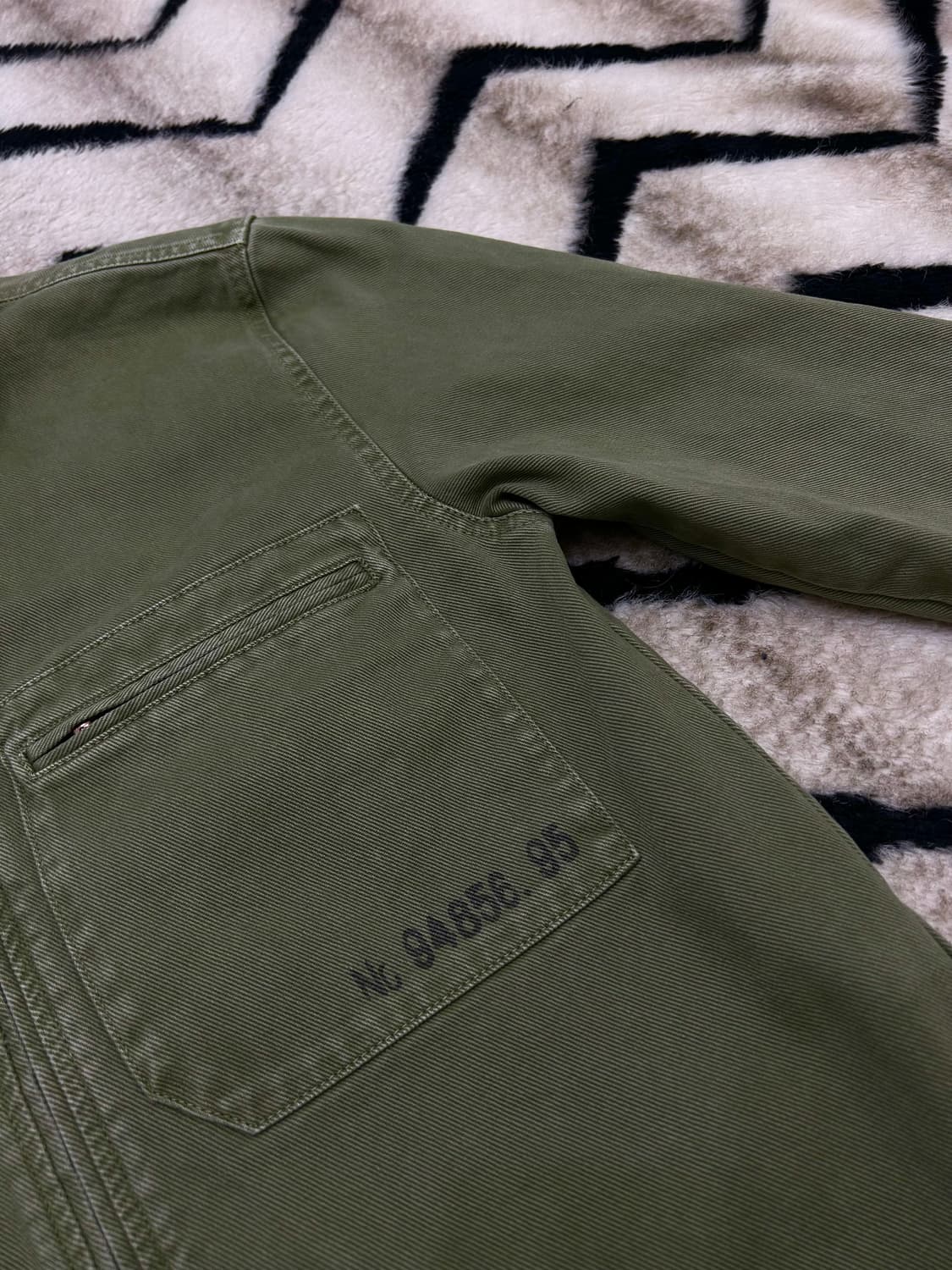 [한국L]ZARA 빈티지 워시드 데님 집업/카키/릴렉스드 핏 상품이미지1