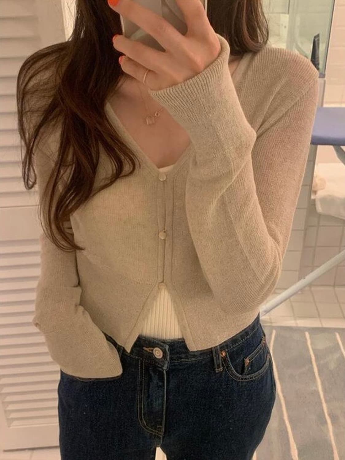 미뉴에트제작 린넨가디건 베이지 상품이미지6