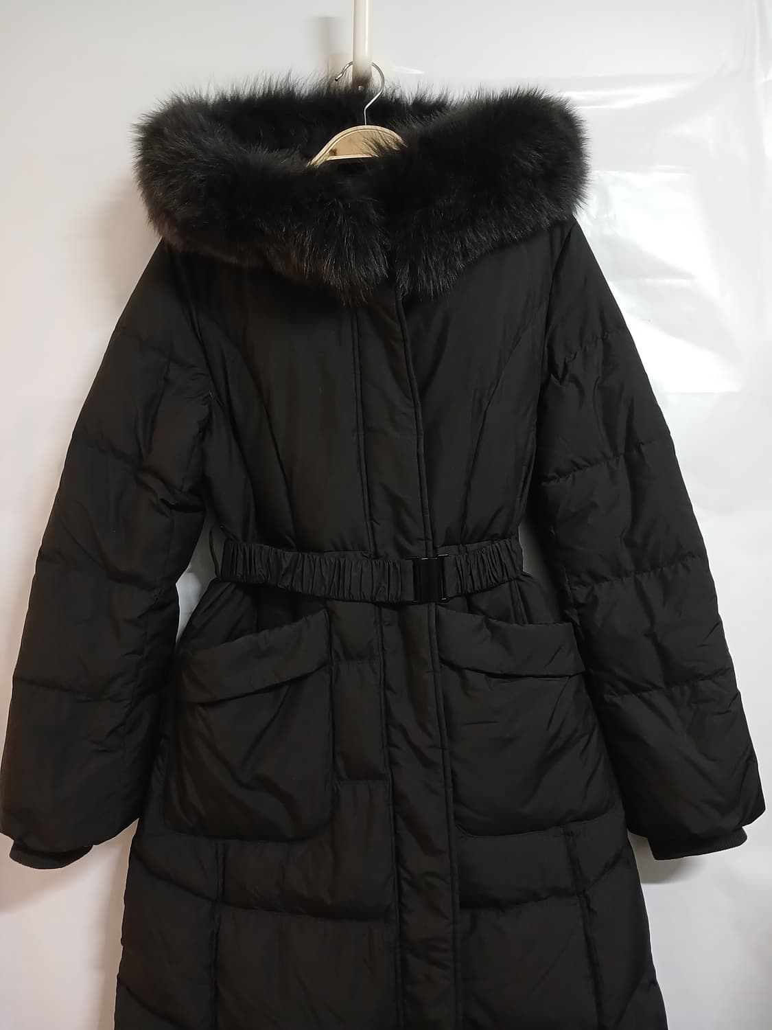 (실측55,90,날씬66)나이스클랍 사가폭스퍼 벨티드 다운롱패딩 상품이미지1