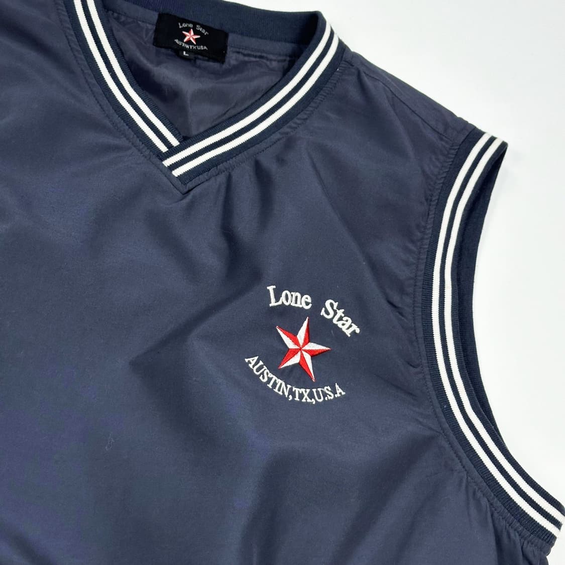 VTG 빈티지 재팬 성조기 네이비 우븐 베스트 조끼 (L) 상품이미지4